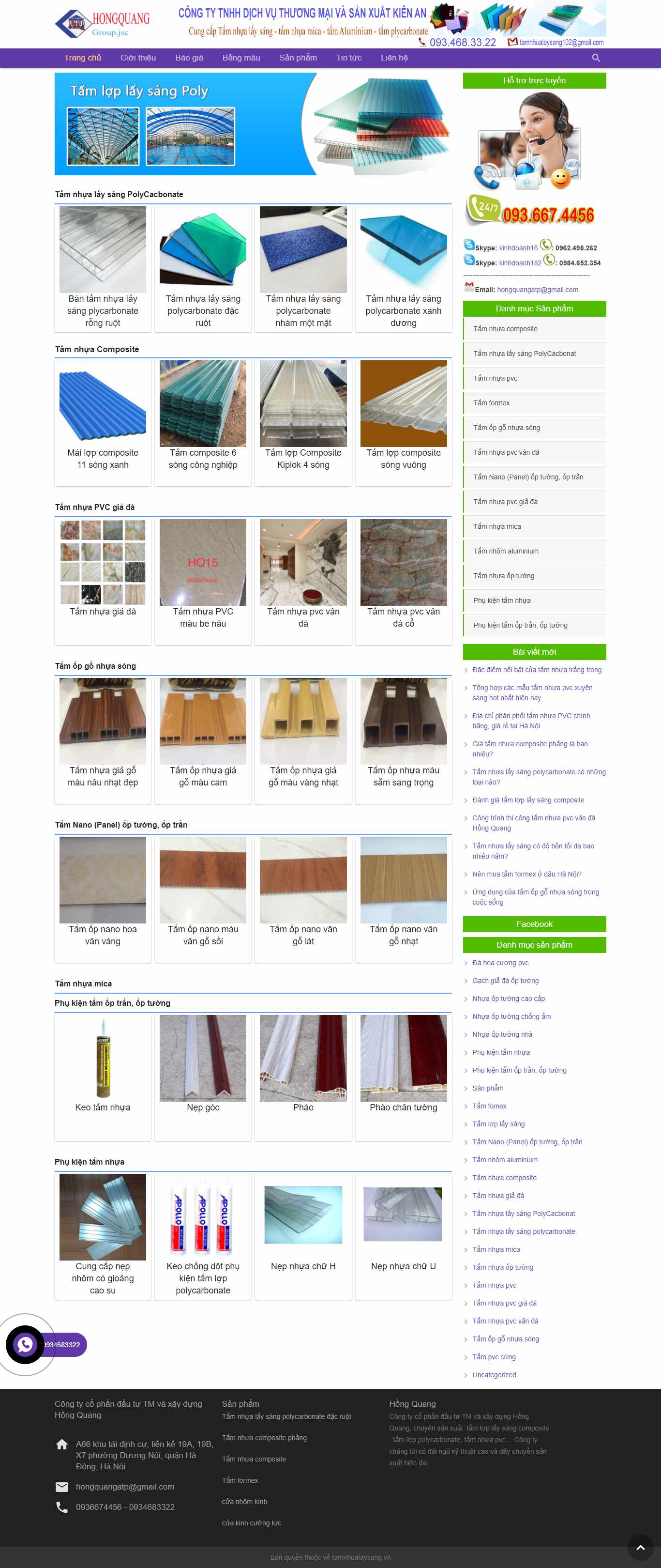 Thiết kế Web tấm lợp thông minh tamnhualaysang.vn