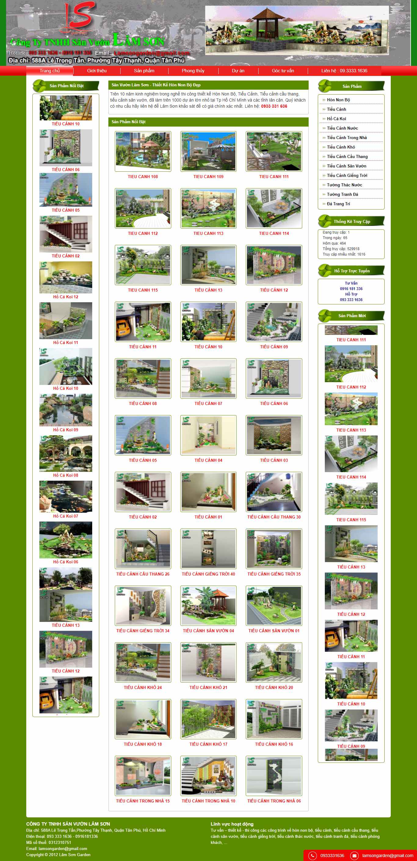 Thiết kế Web tiểu cảnh sân vườn tieucanhdep.com.vn