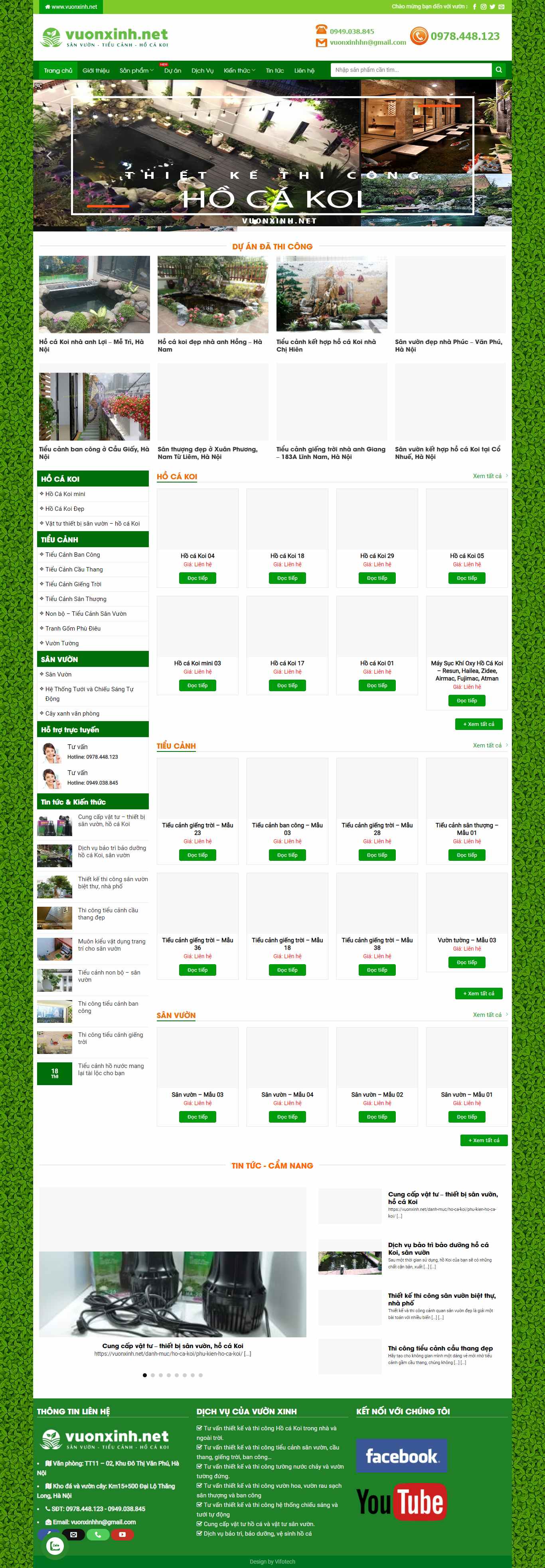 Thiết kế Web tiểu cảnh sân vườn vuonxinh.net