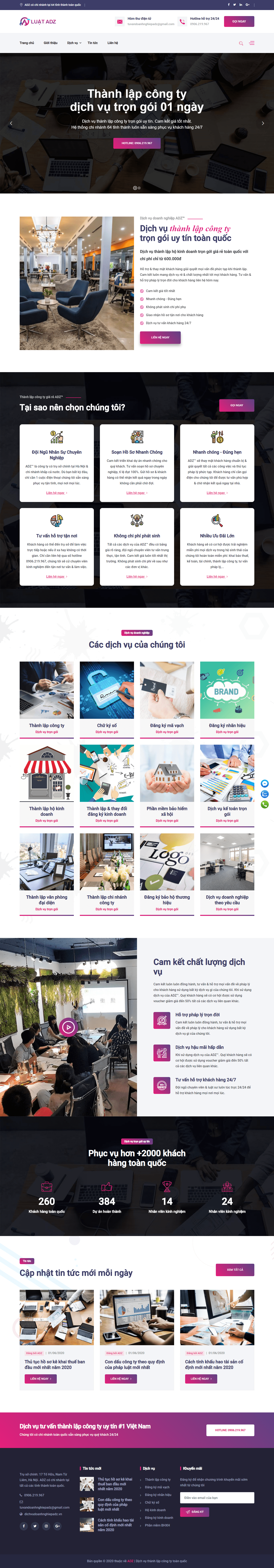 Thiết kế Web thành lập công ty thanhlapcongty24h.online