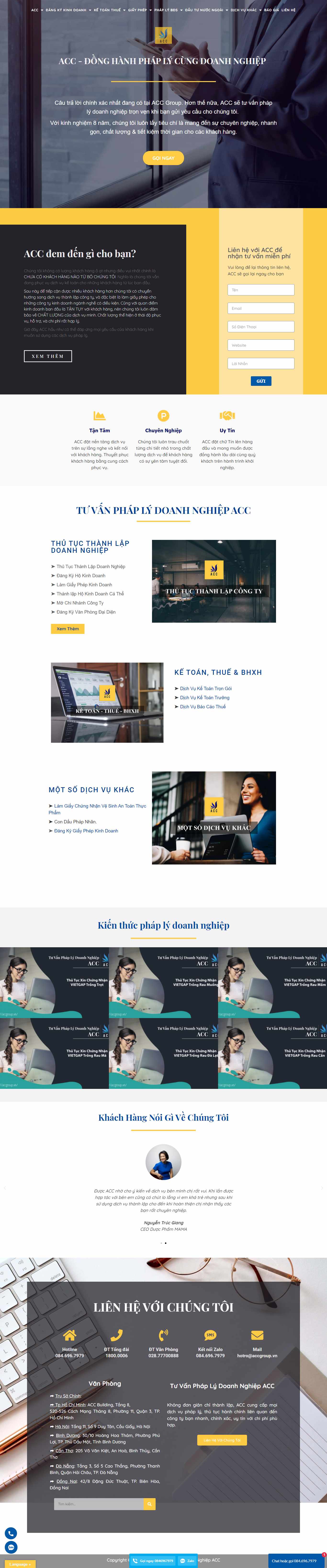 Thiết kế Web thành lập công ty accgroup.vn