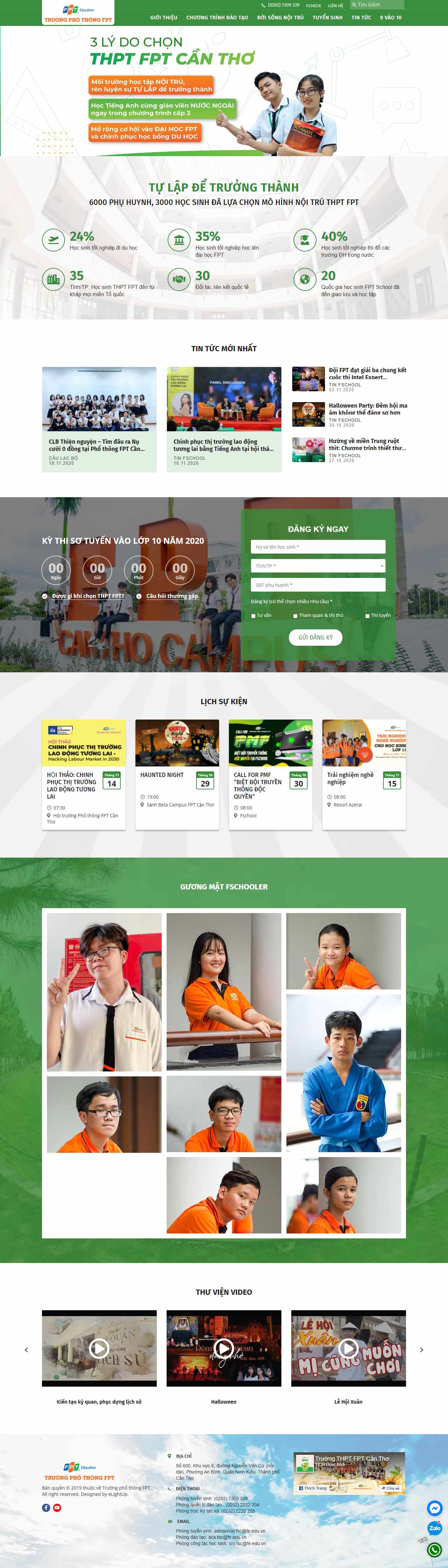 Thiết kế Web trường phổ thông thptcantho.fpt.edu.vn