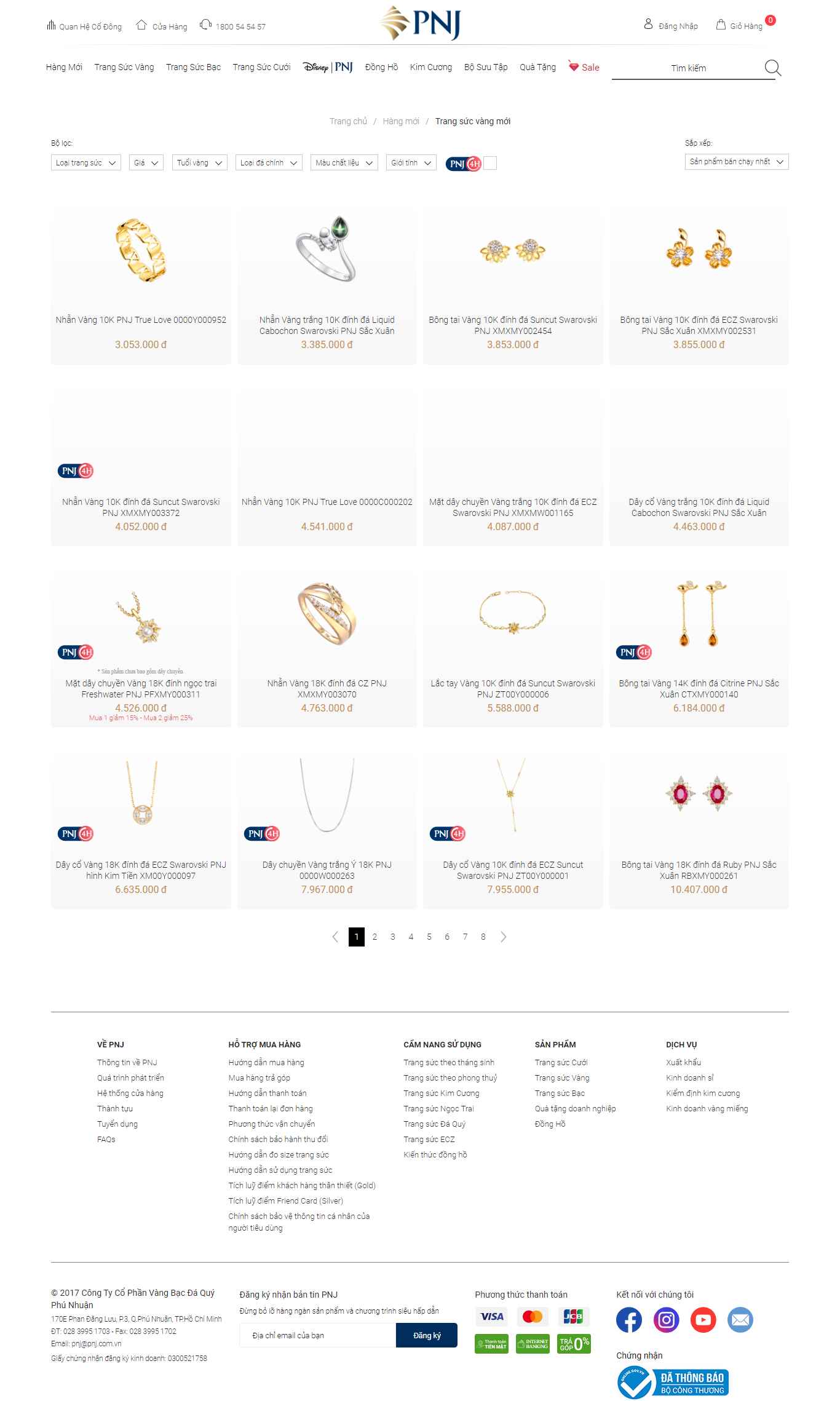 Thiết kế Web trang sức pnj.com.vn