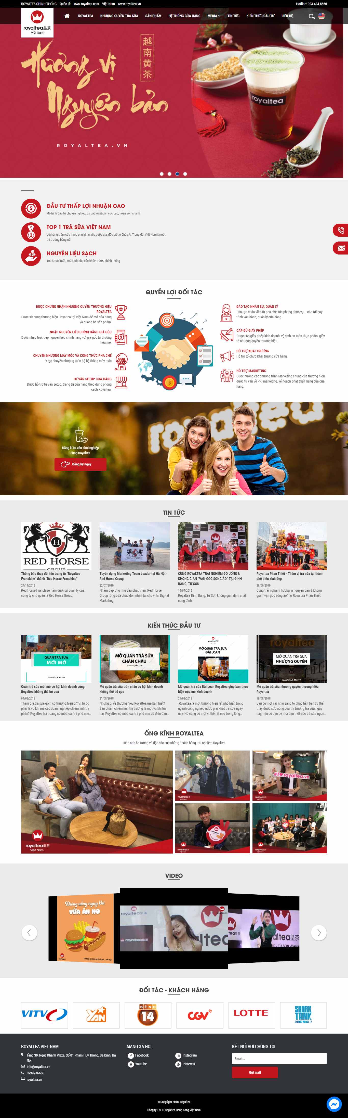 Thiết kế Web trà sữa royaltea.vn