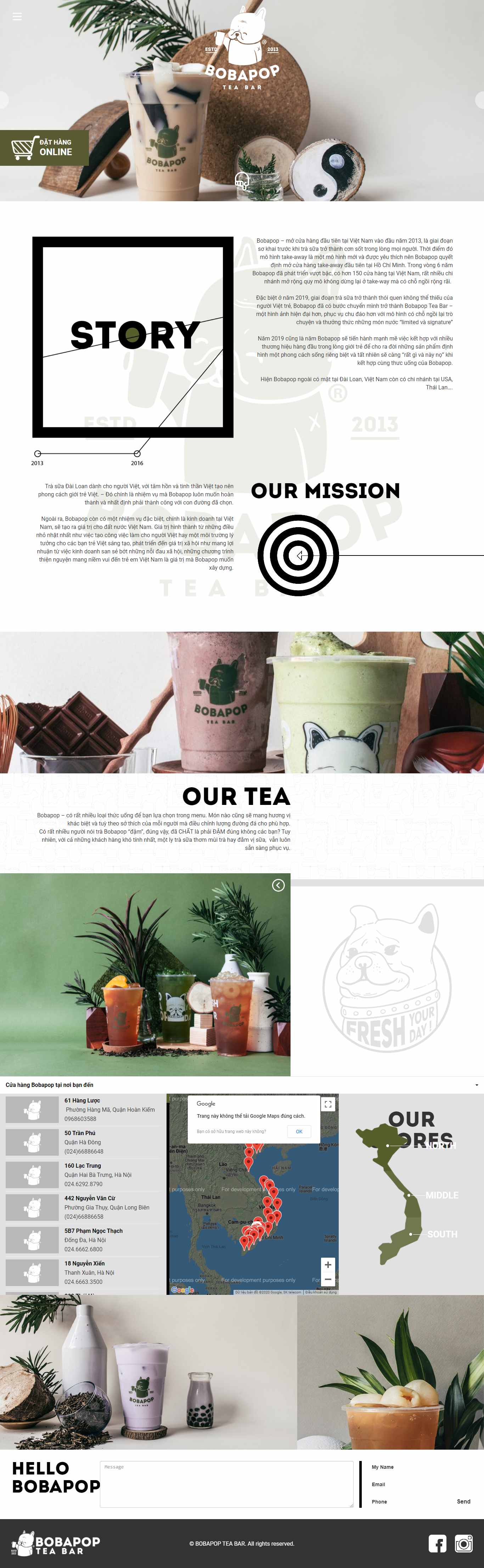 Thiết kế Web trà sữa bobapop.com.vn