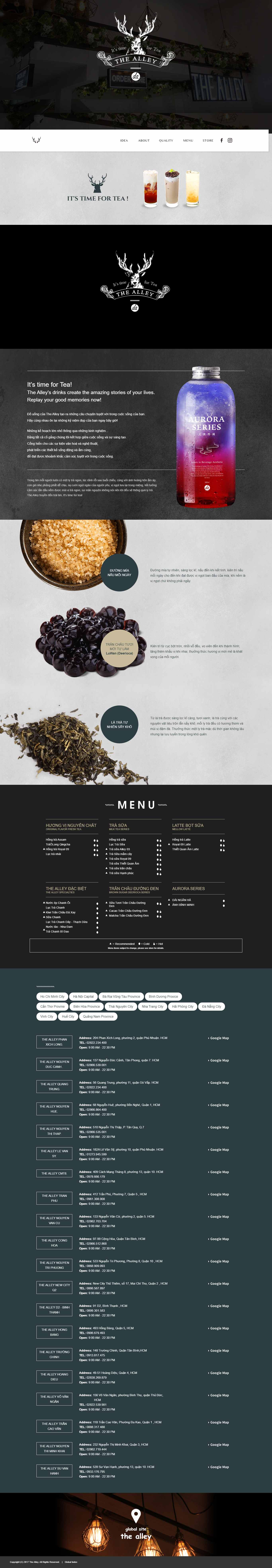 Thiết kế Web trà sữa the-alley.vn