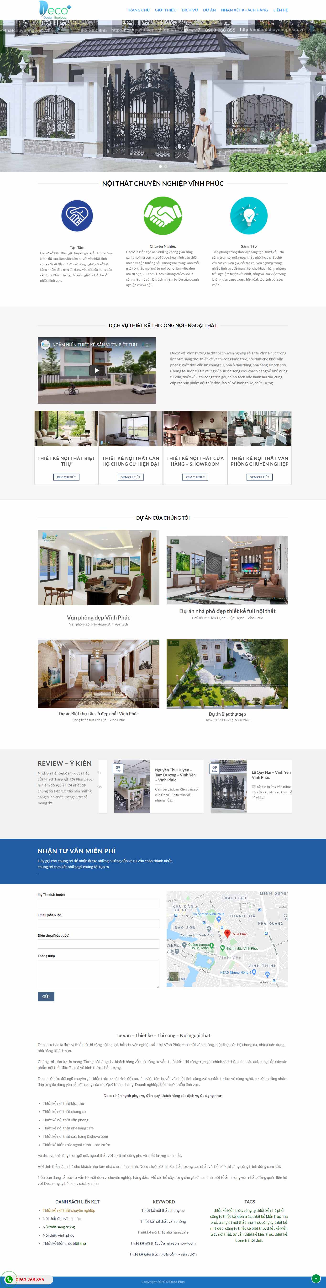 Thiết kế Web trang chí nội thất landing.noithatchuyennghiep.vn