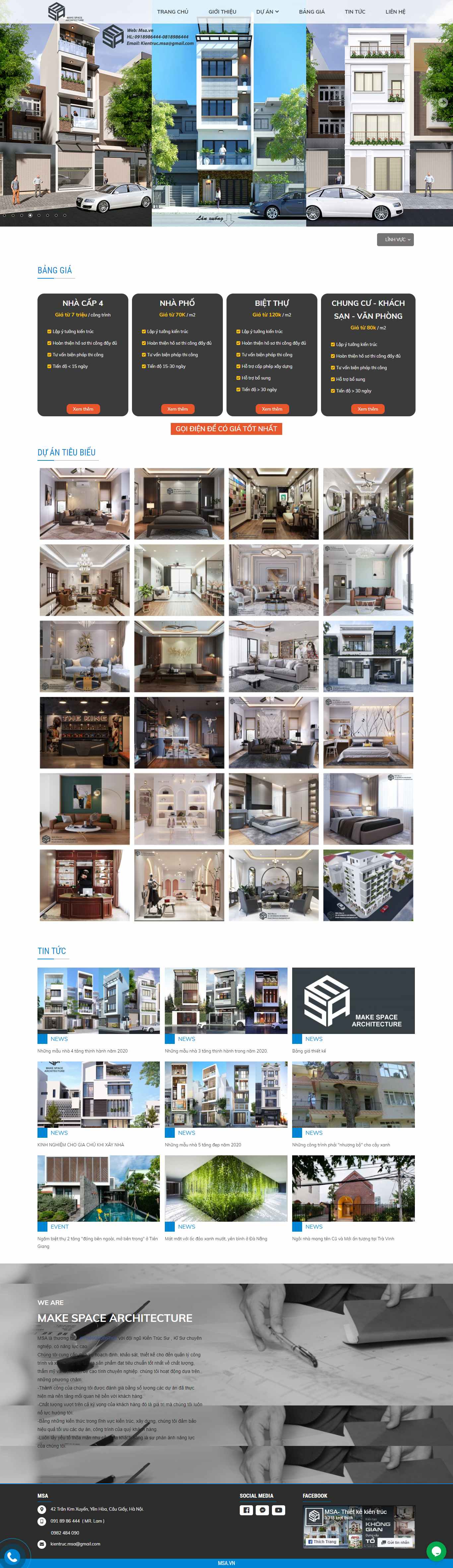 Thiết kế Web trang chí nội thất msa.vn