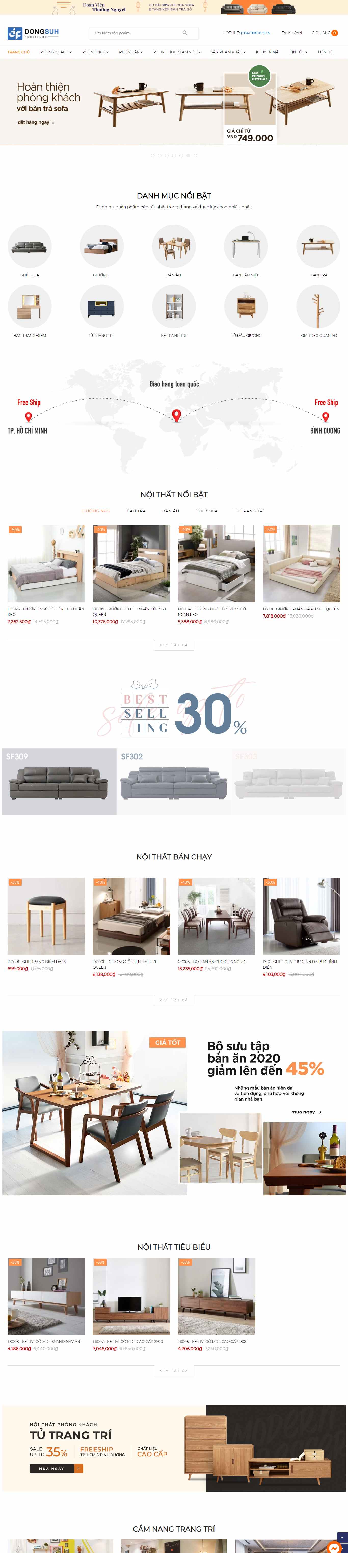 Thiết kế Web trang trí nội thất dongsuh.vn