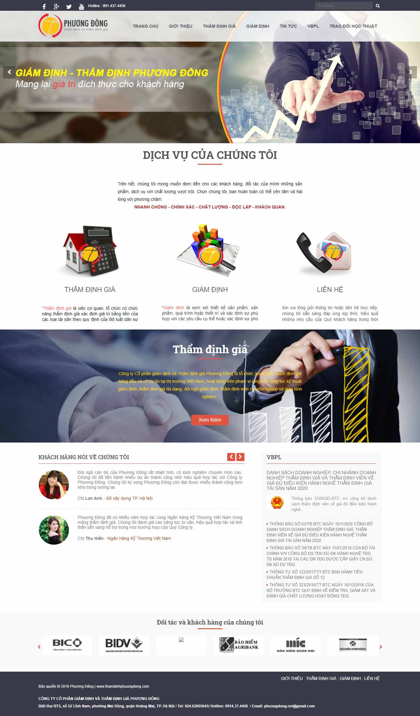 Thiết kế Web thẩm định sản phẩm thamdinhphuongdong.com