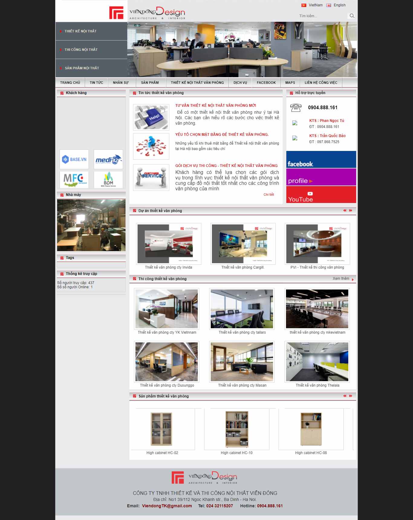 Thiết kế Web thi công nội thất thietkevanphong.com
