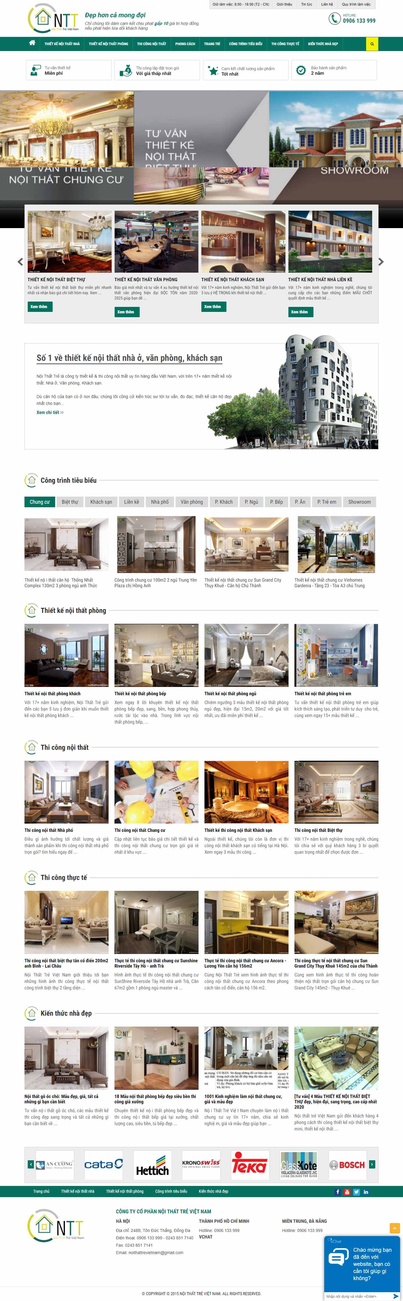 Thiết kế Web thi công nội thất noithattrevietnam.com
