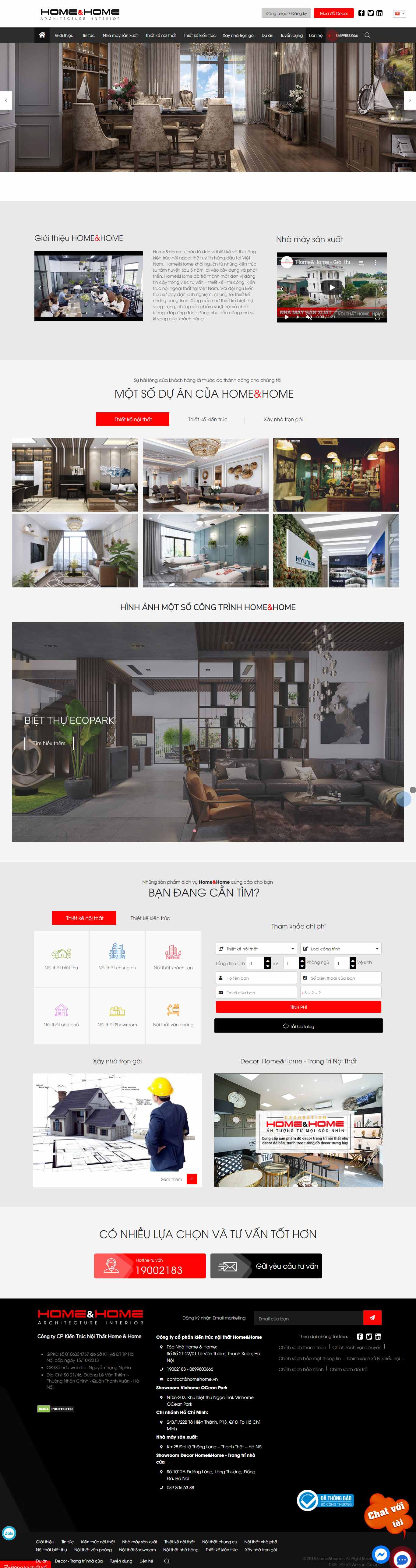 Thiết kế Web thi công nội thất homehome.vn