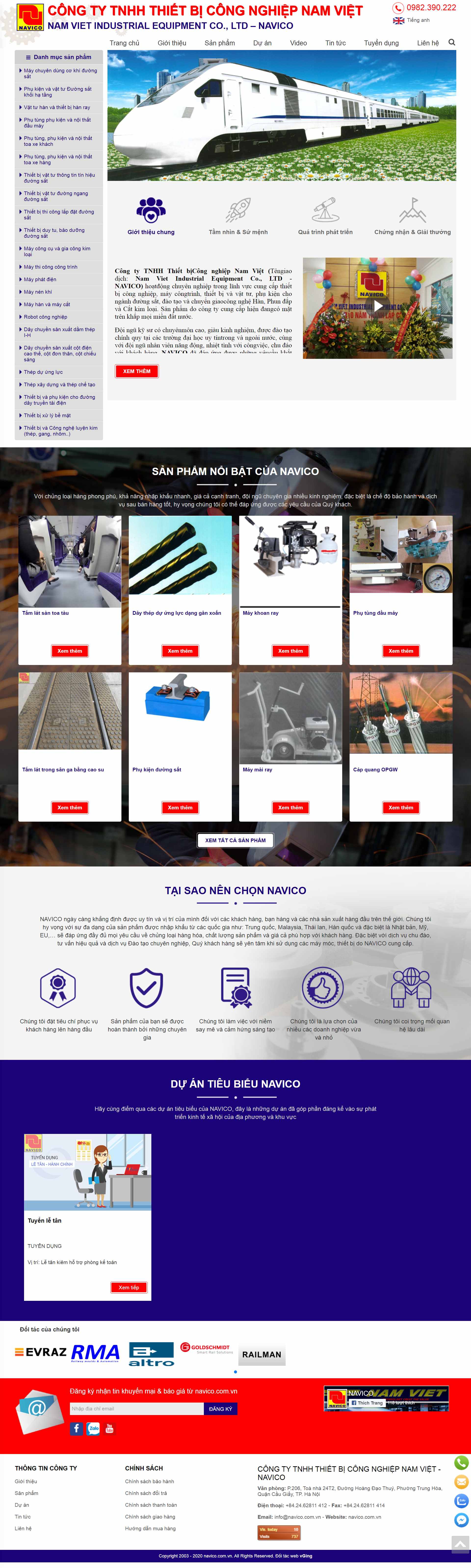 Thiết kế Web thiết bị công nghiệp navico.com.vn