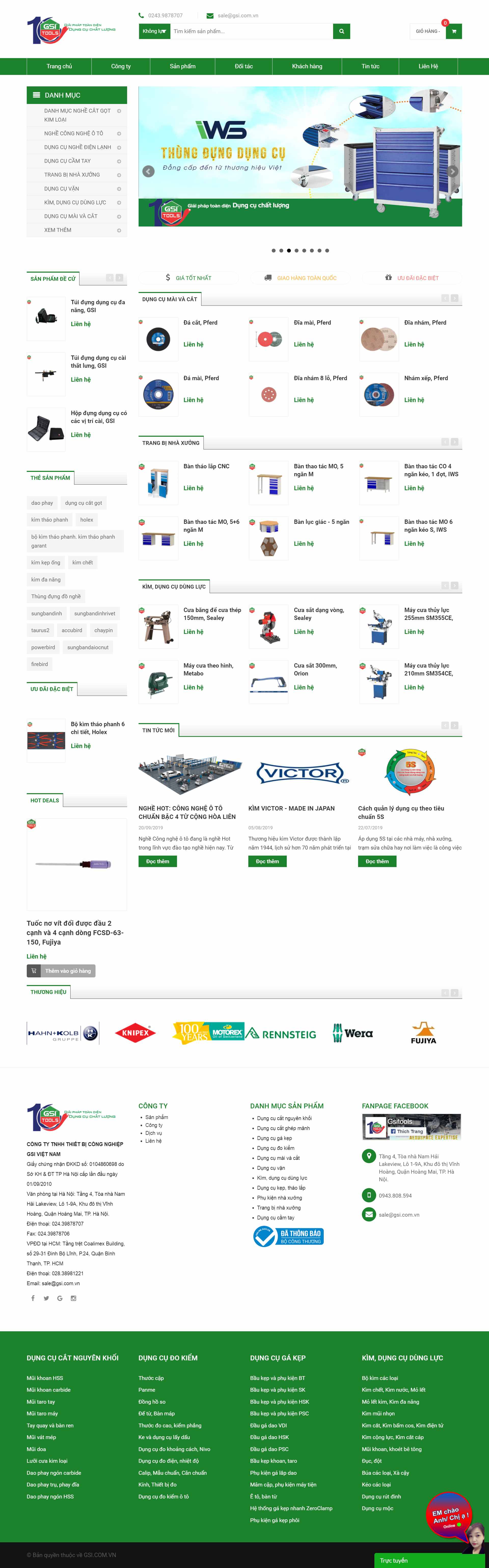 Thiết kế Web thiết bị công nghiệp gsi.com.vn