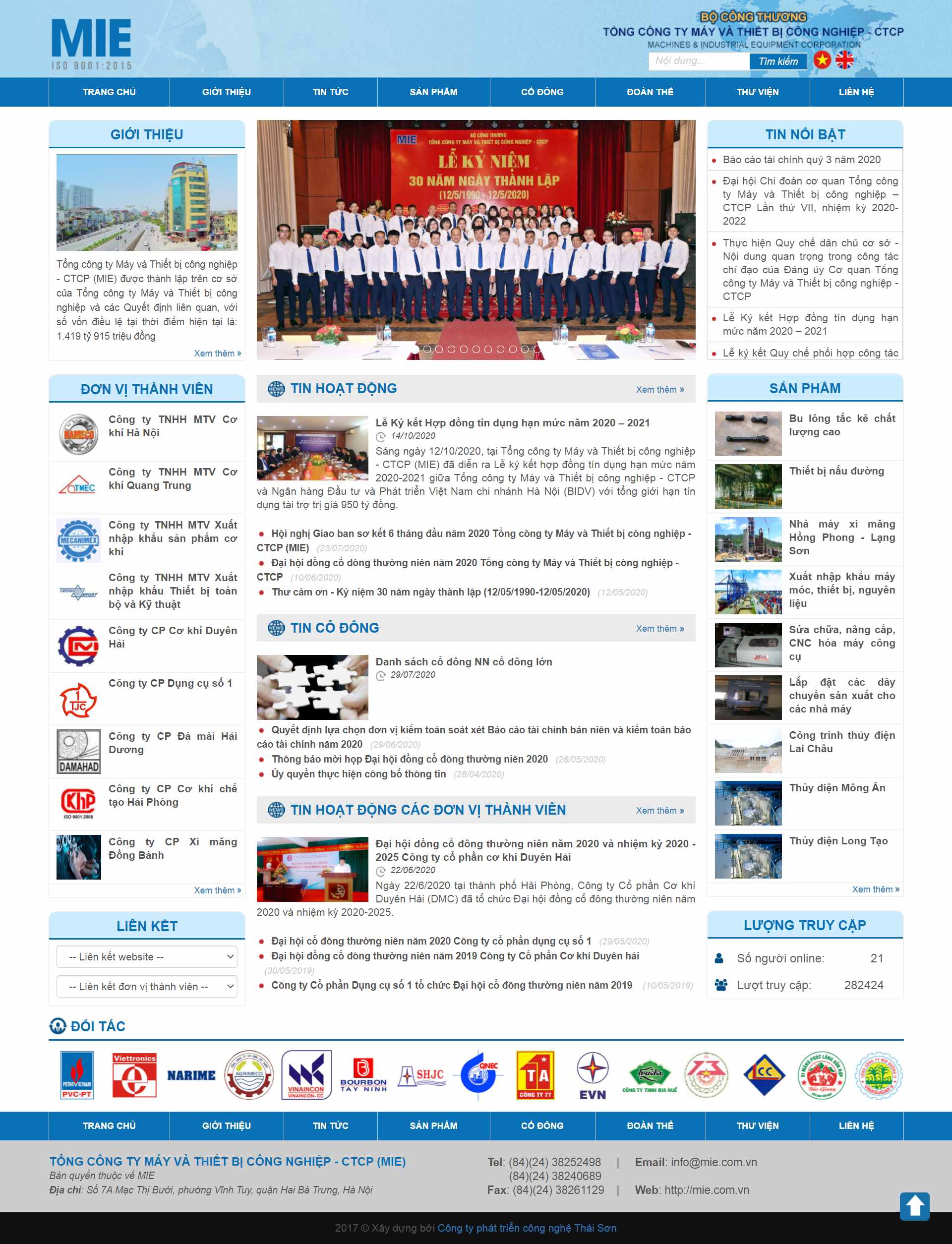 Thiết kế Web thiết bị công nghiệp mie.com.vn