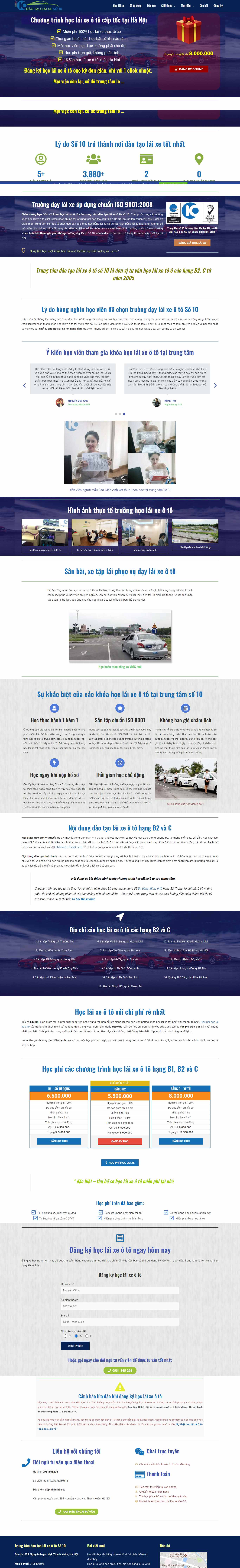 Thiết kế Web trung tâm lái xe dayhoclaixeoto.com