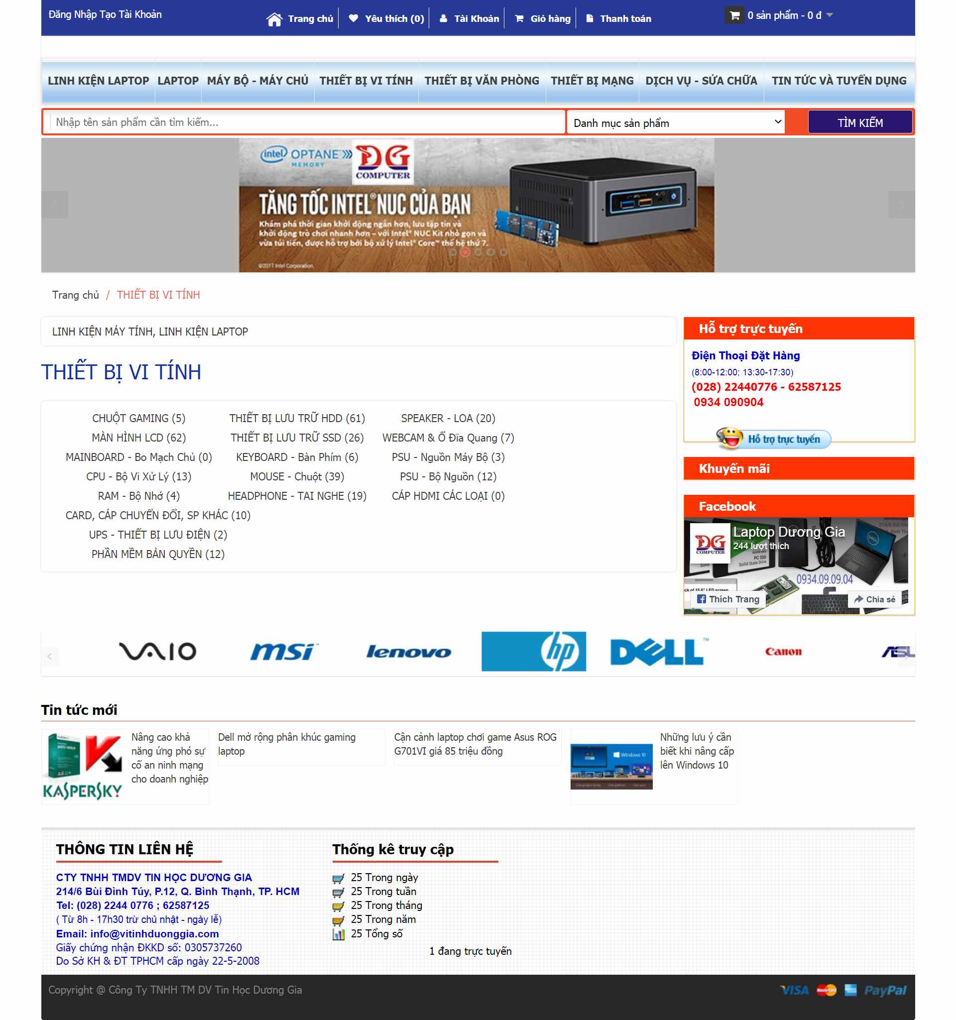 Thiết kế Web thiết bị máy tính vitinhduonggia.com