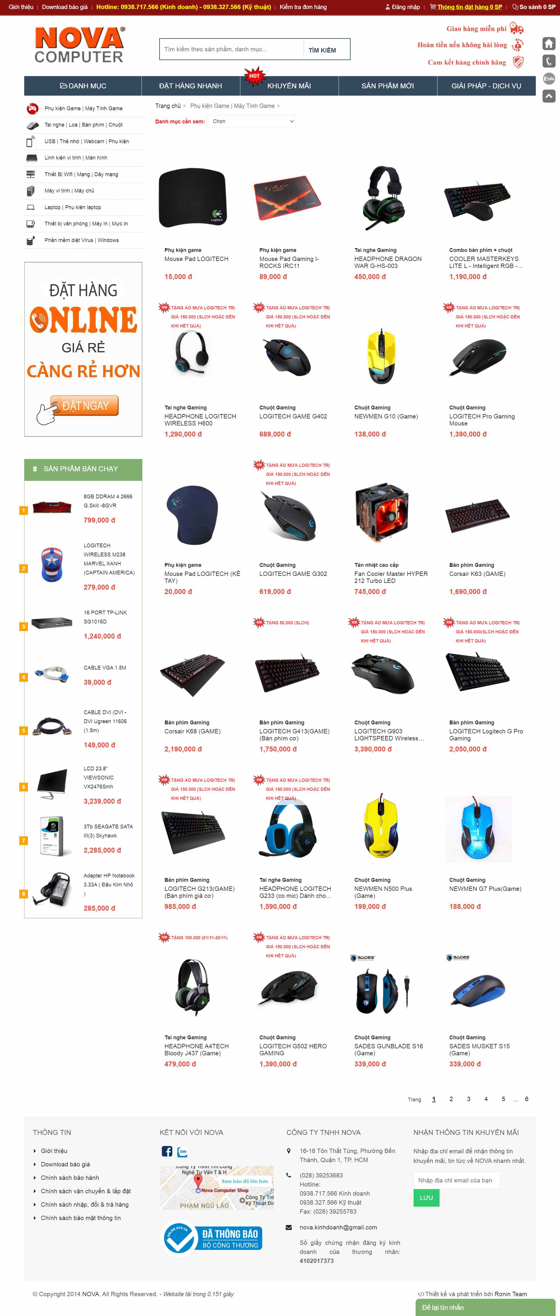 Thiết kế Web thiết bị máy tính nova.com.vn