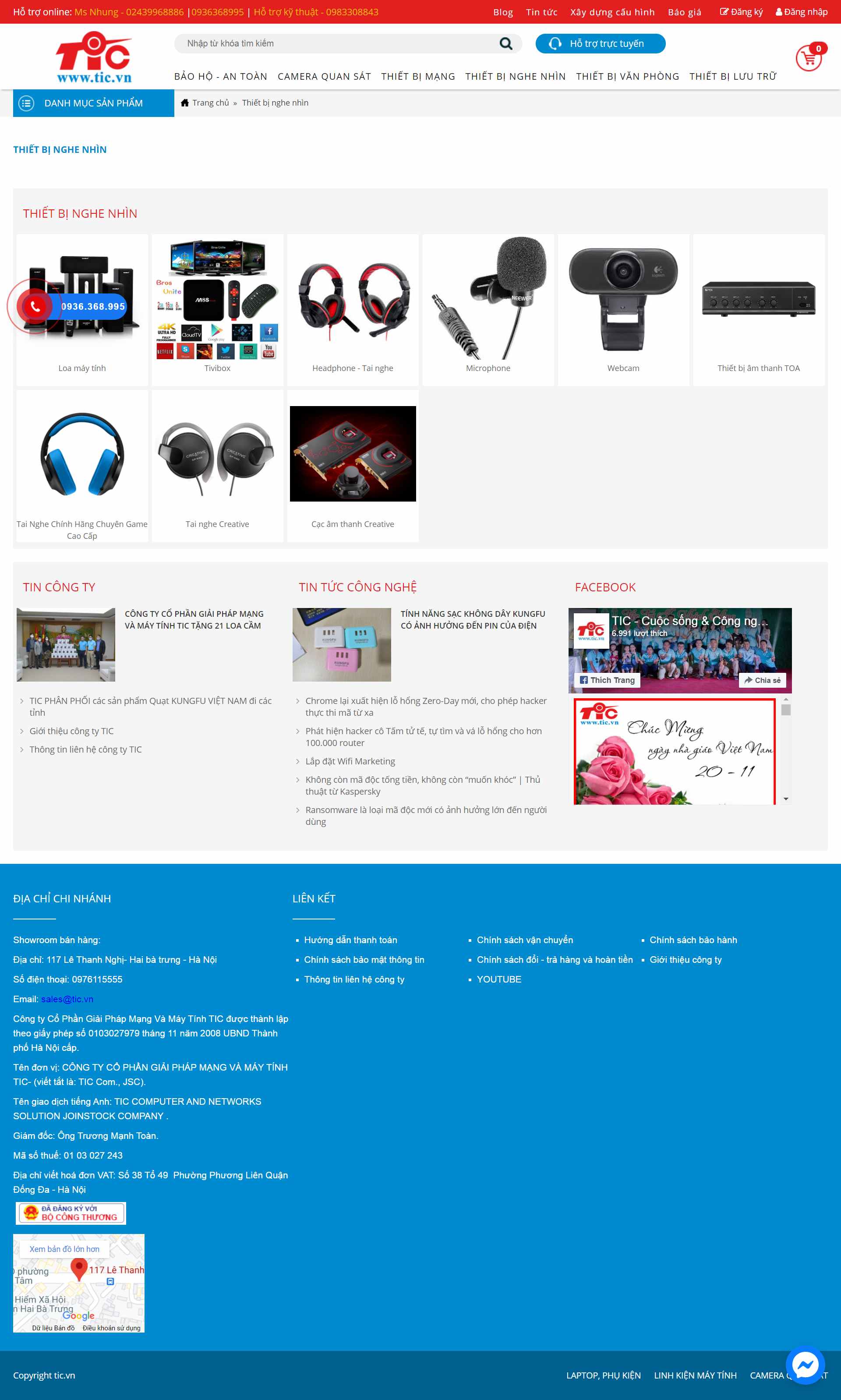 Thiết kế Web thiết bị nghe nhìn tic.vn