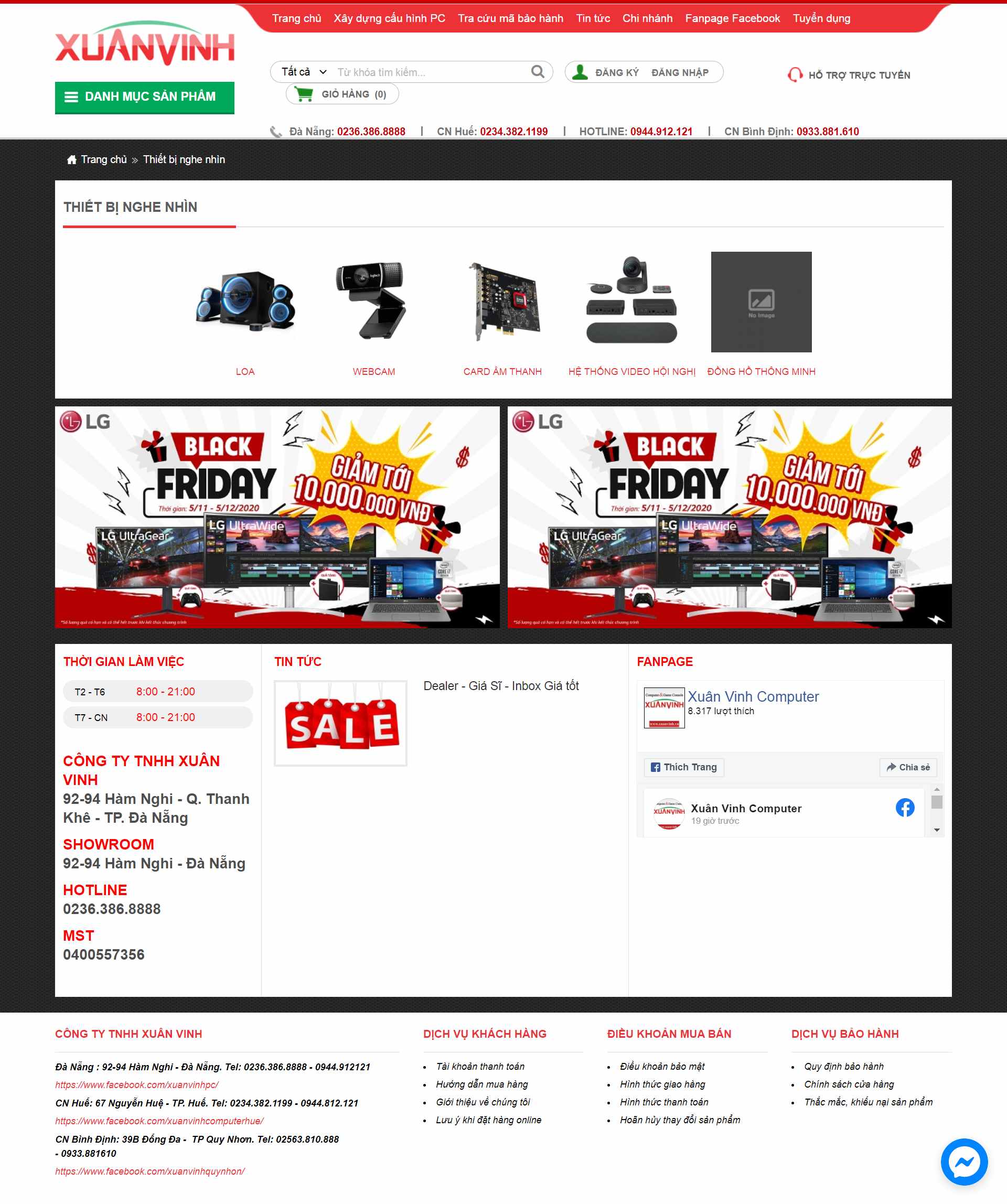 Thiết kế Web thiết bị nghe nhìn xuanvinh.vn