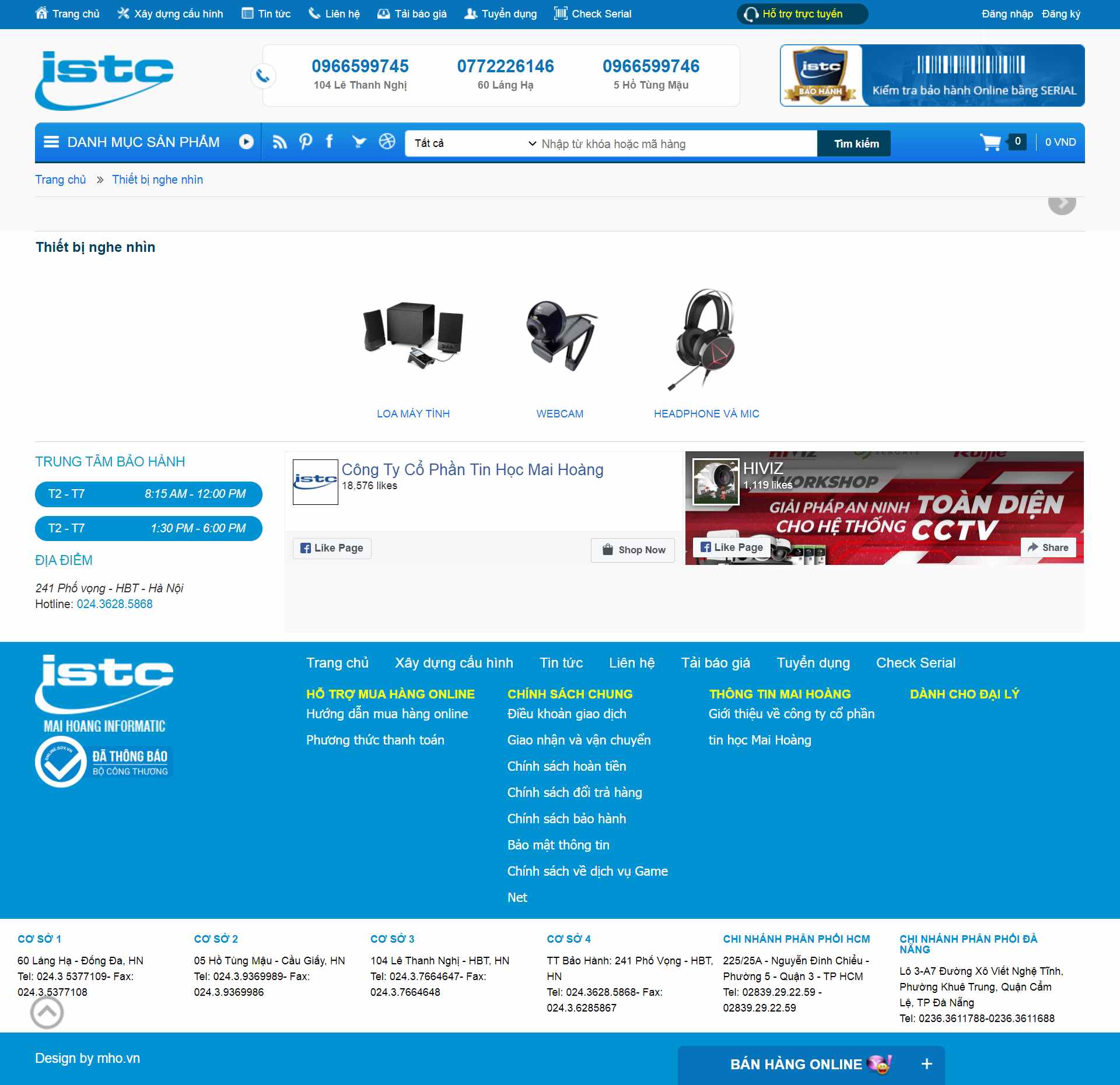 Thiết kế Web thiết bị nghe nhìn maihoang.com.vn