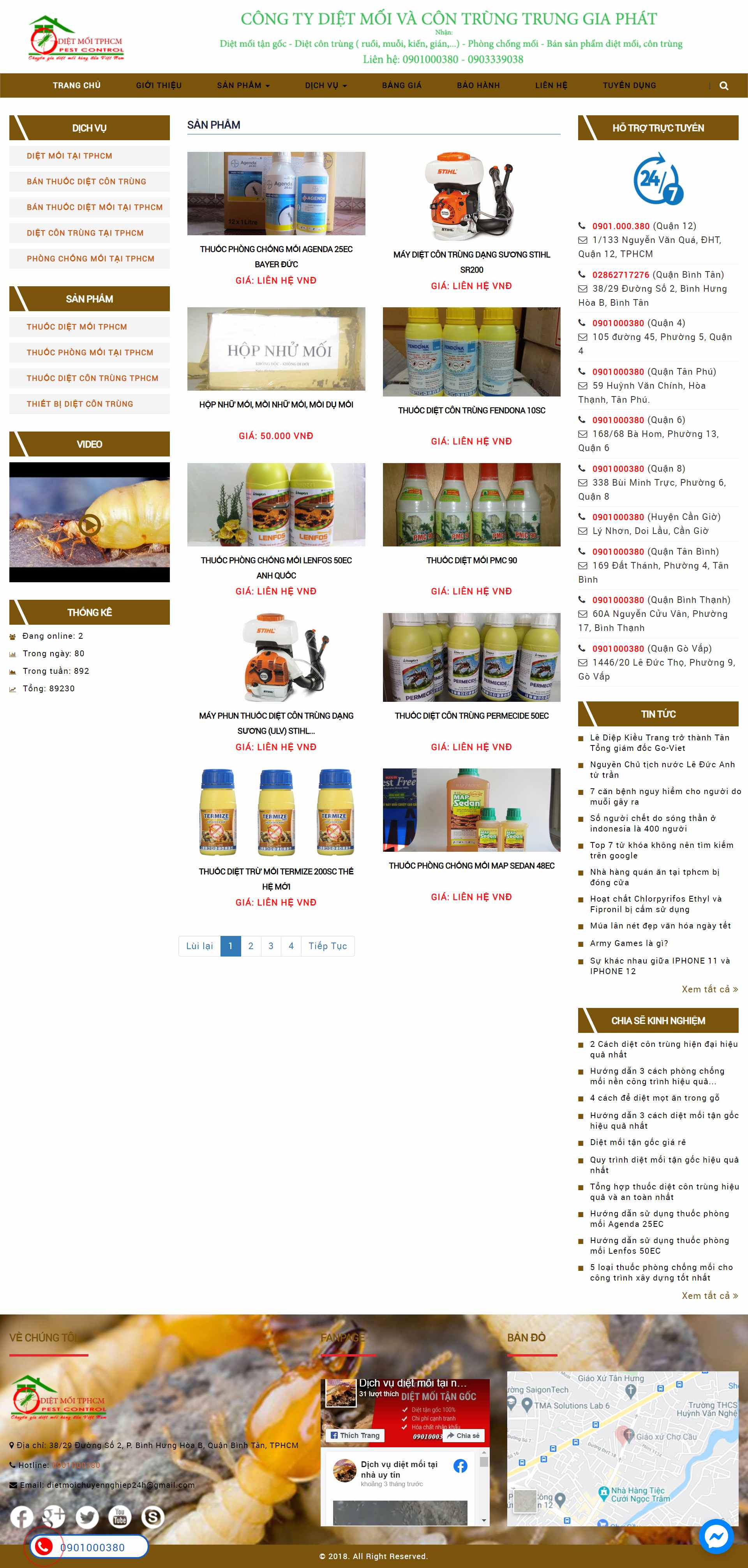 Thiết kế Web thuốc diệt côn trùng dietmoitaitphcm.net