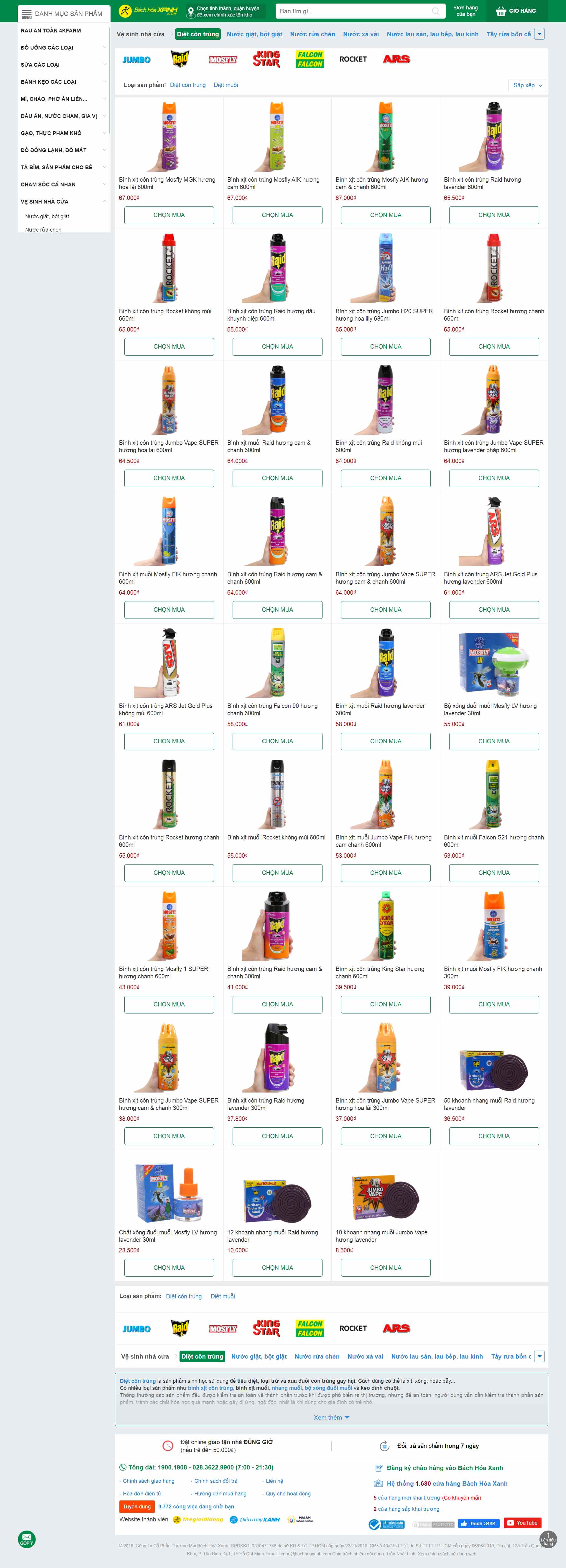 Thiết kế Web thuốc diệt côn trùng bachhoaxanh.com