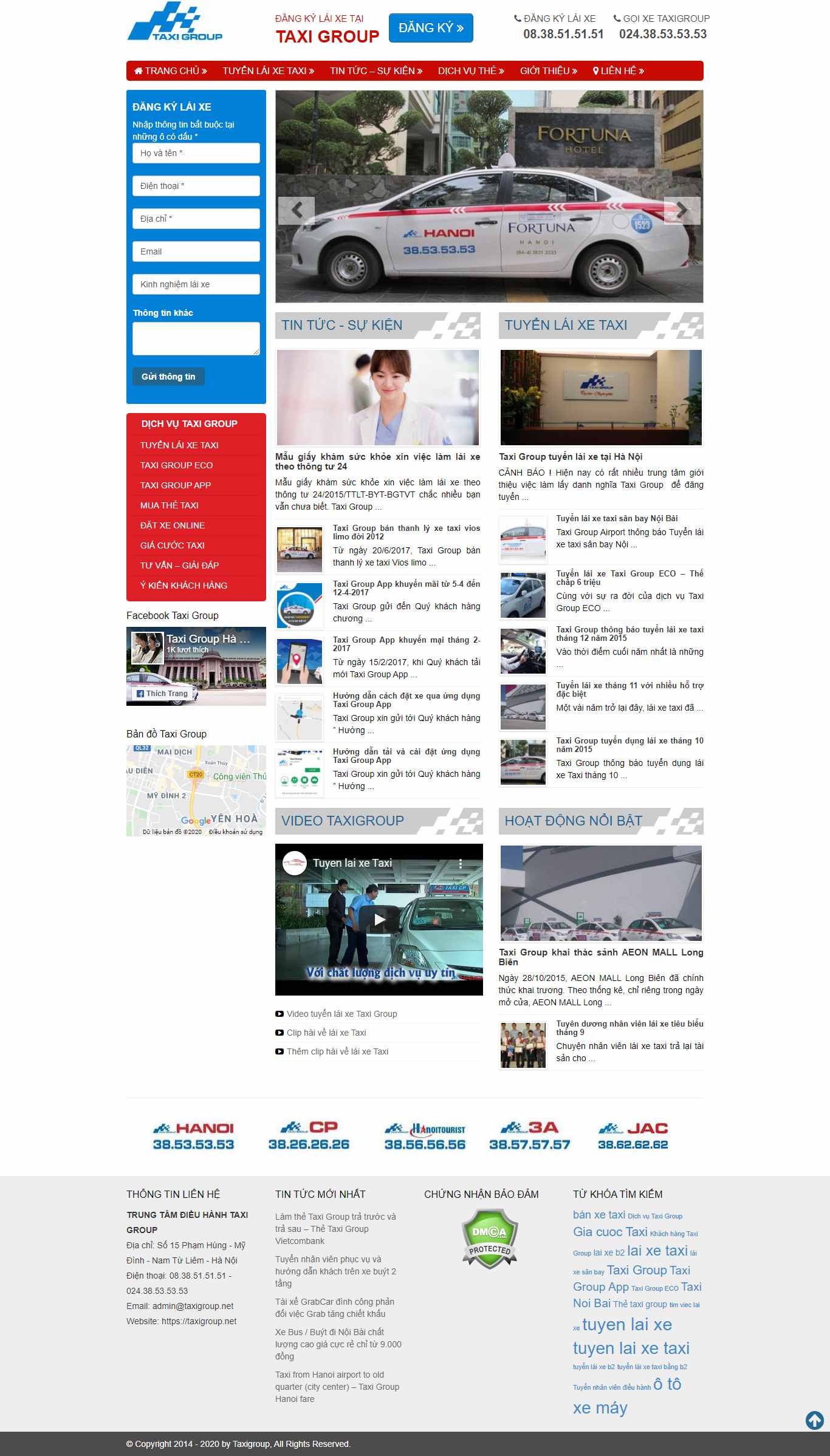 Thiết kế Web trung tâm lái xe taxigroup.net