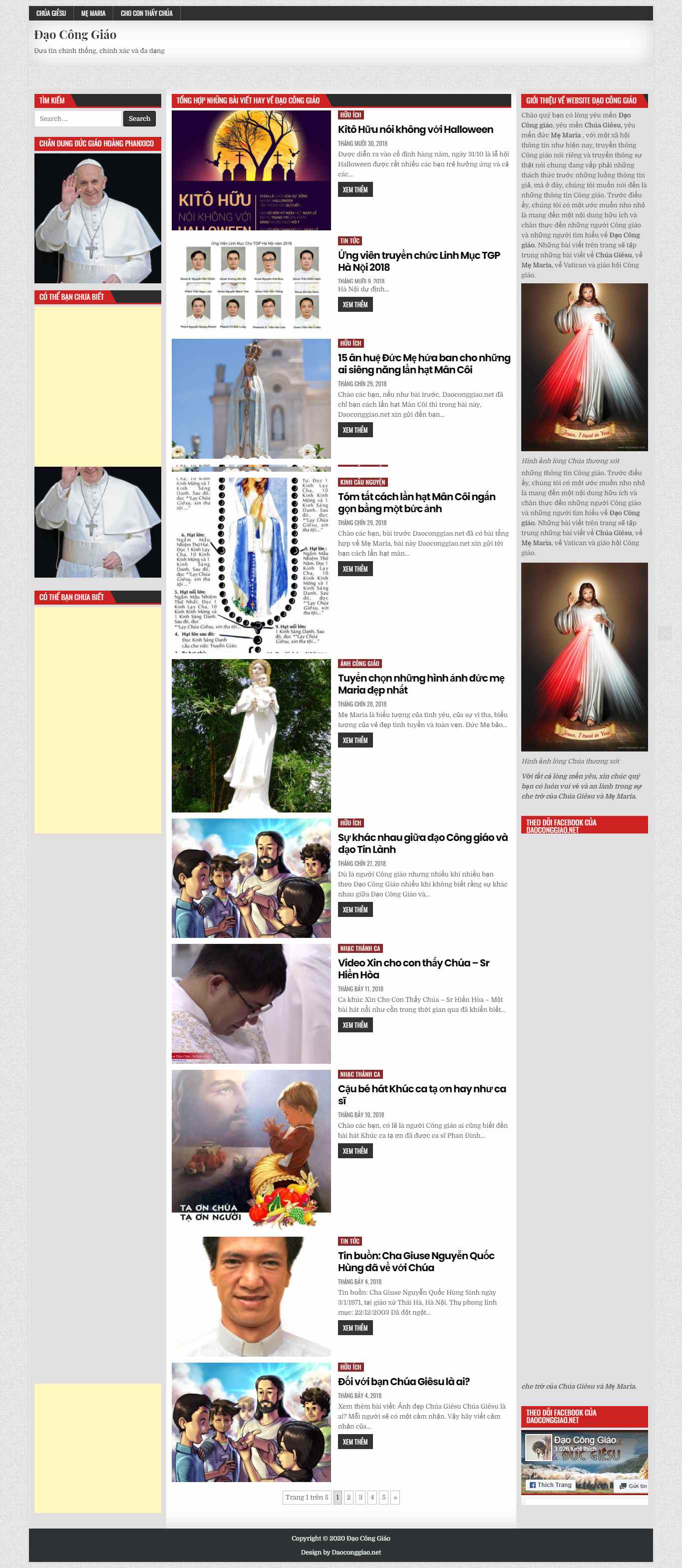 Thiết kế Web thiên chúa giáo daoconggiao.net