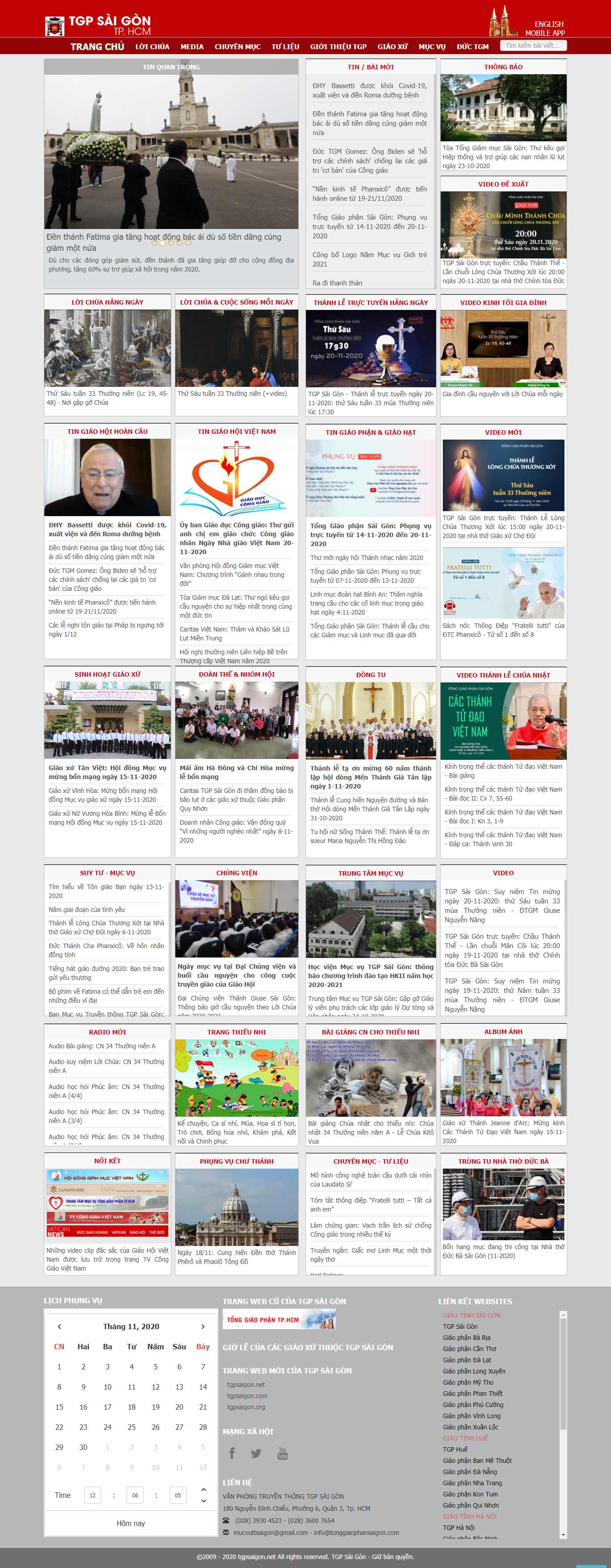 Thiết kế Web thiên chúa giáo tgpsaigon.net