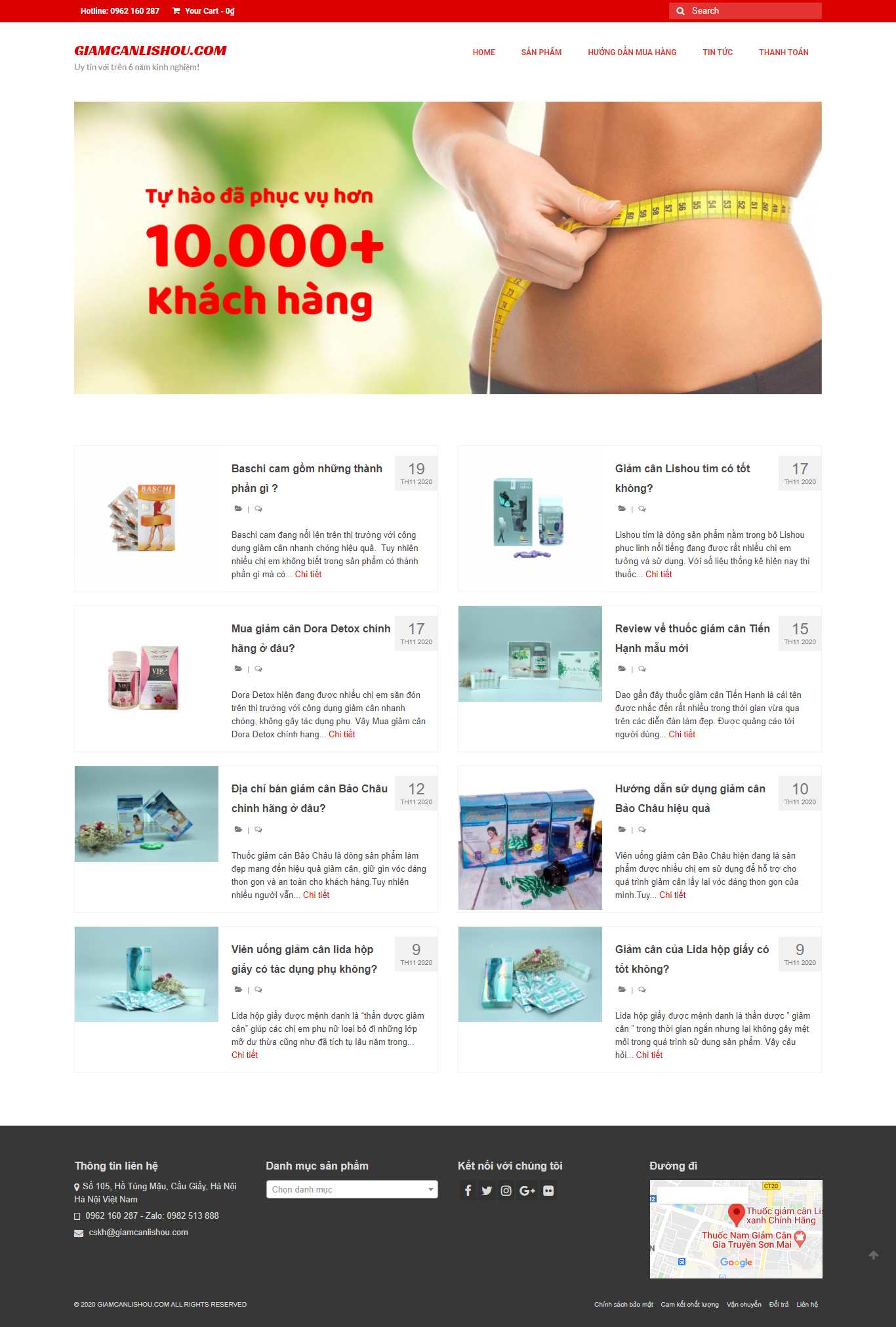 Thiết kế Web thuốc giảm cân giamcanlishou.com