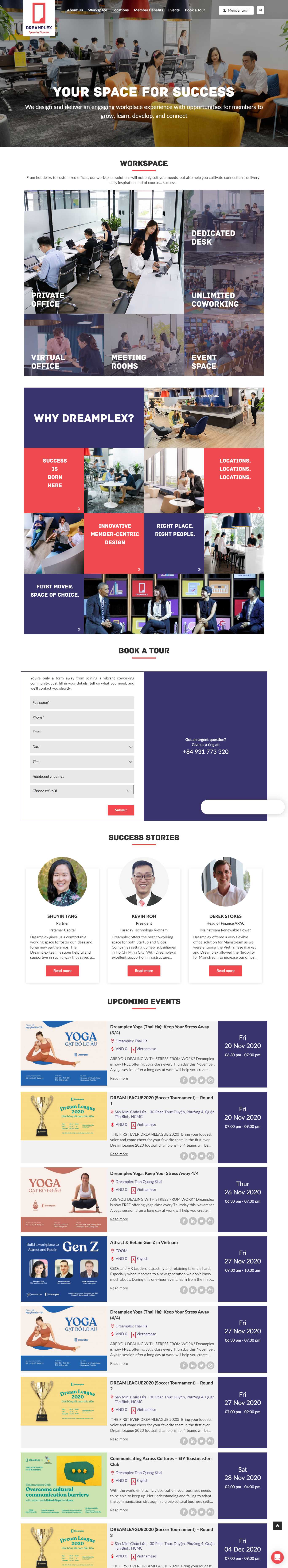 Thiết kế Web văn phòng ảo dreamplex.co