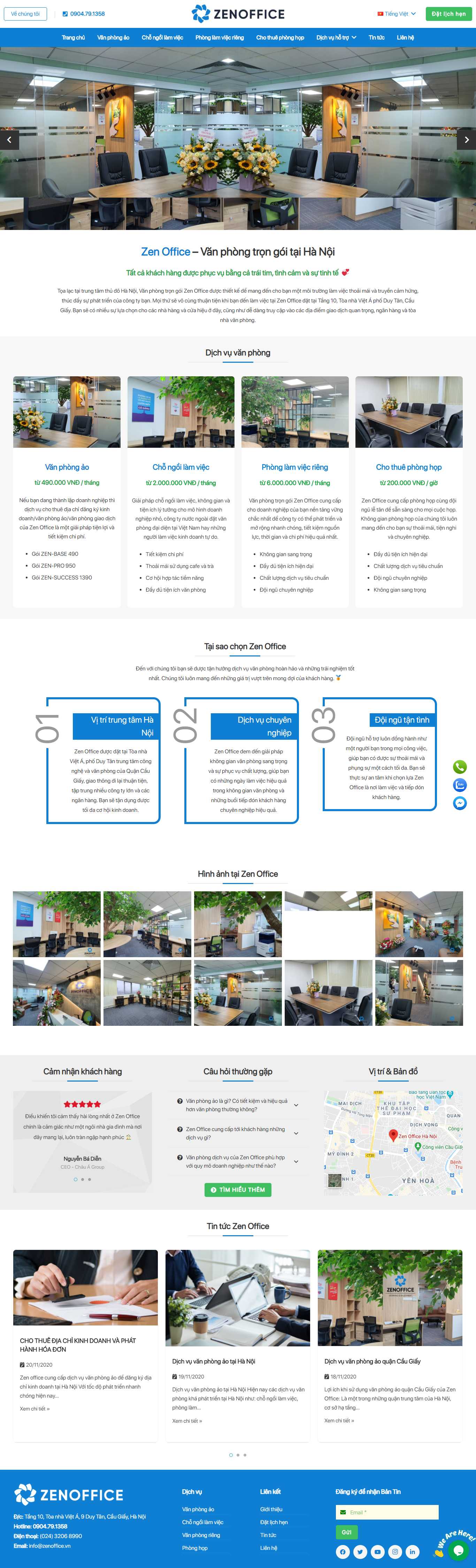 Thiết kế Web văn phòng ảo zenoffice.vn