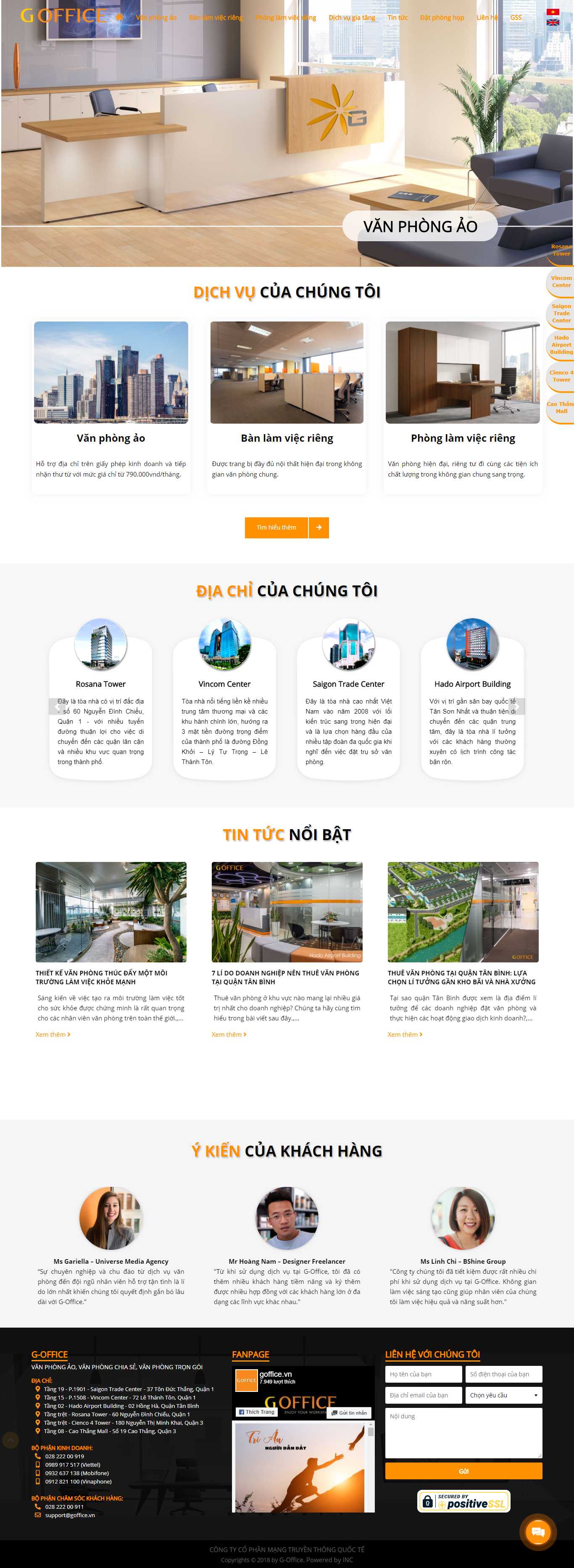 Thiết kế Web văn phòng ảo goffice.vn