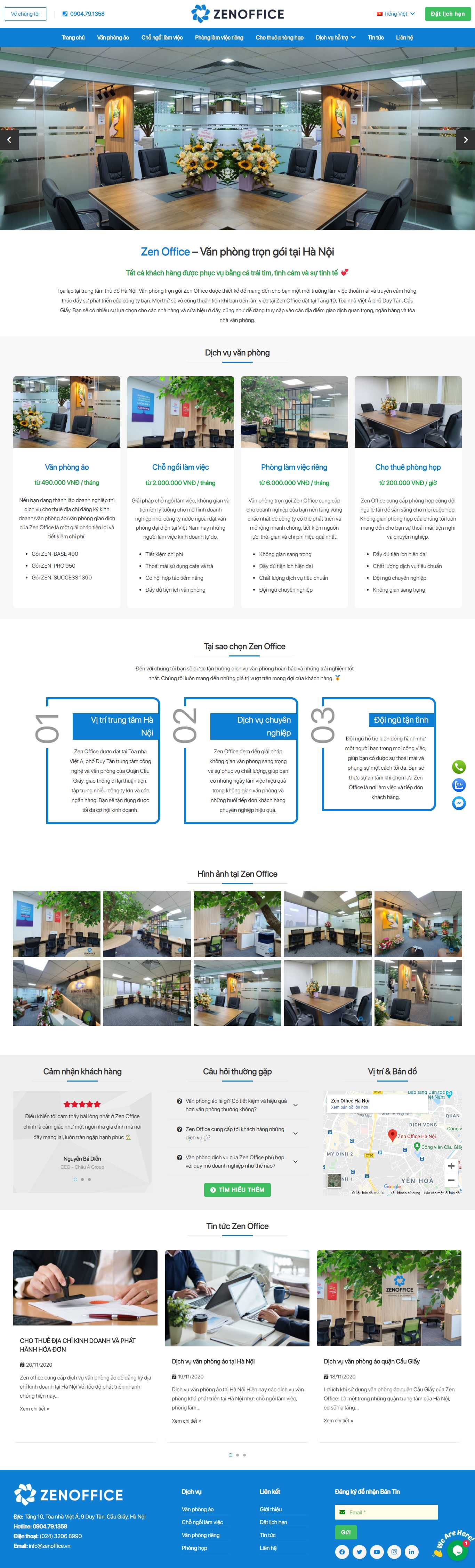 Thiết kế Web văn phòng ảo zenoffice.vn