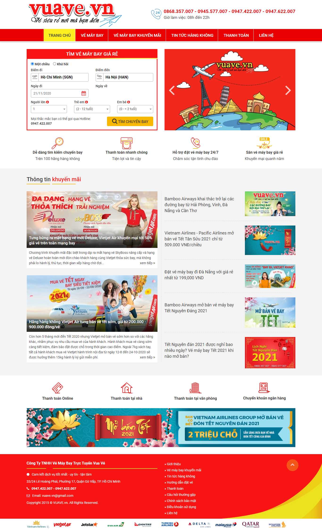 Thiết kế Web vé máy bay vuave.vn