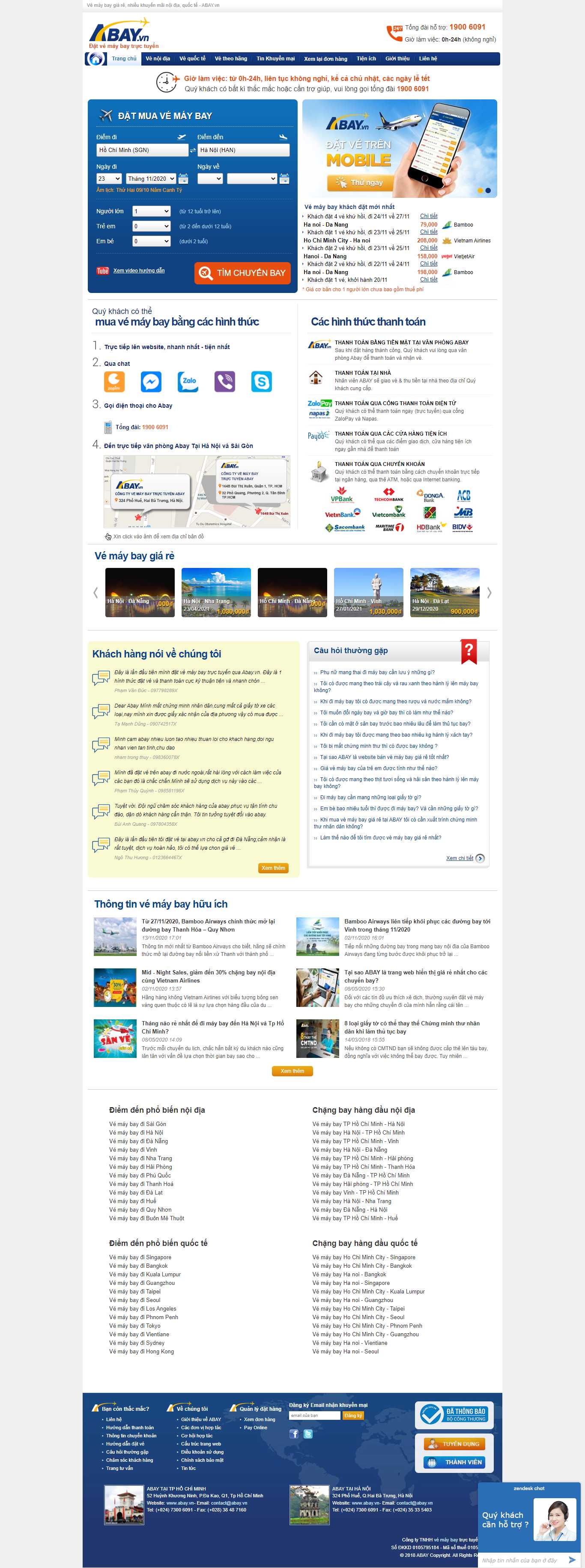 Thiết kế Web vé máy bay abay.vn