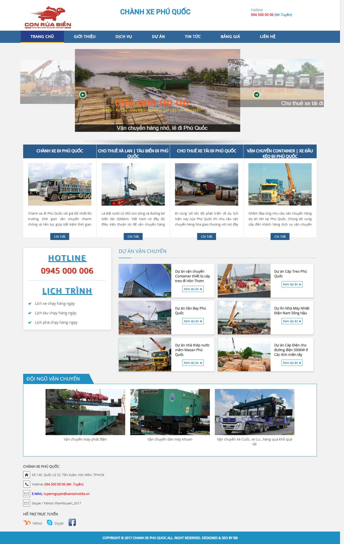 Thiết kế Web vận tải vantainoidia.vn