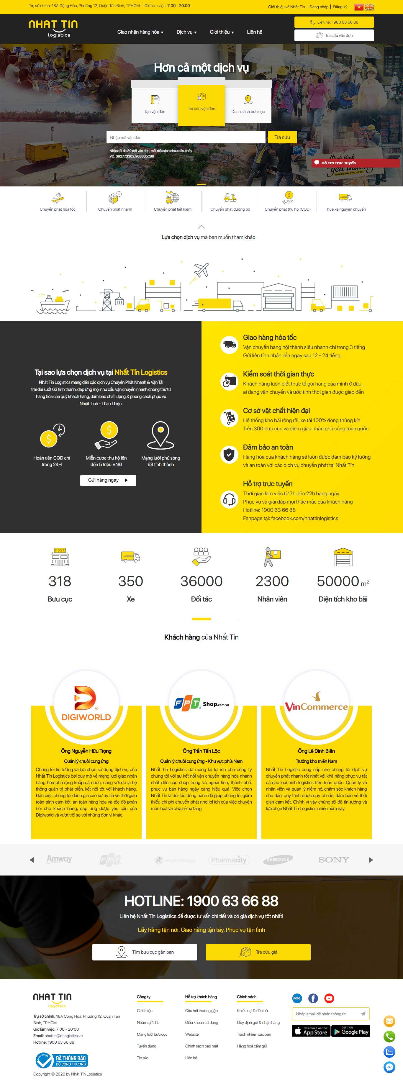 Thiết kế Web vận chuyển hàng hóa ntlogistics.vn