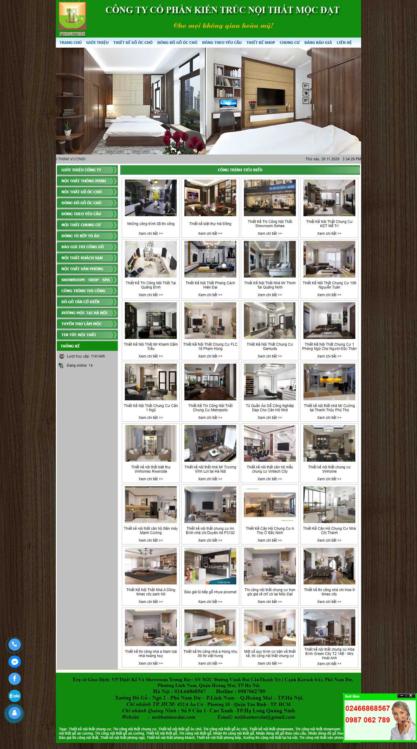 Thiết kế Web vách ngăn cửa sở noithatmocdat.com