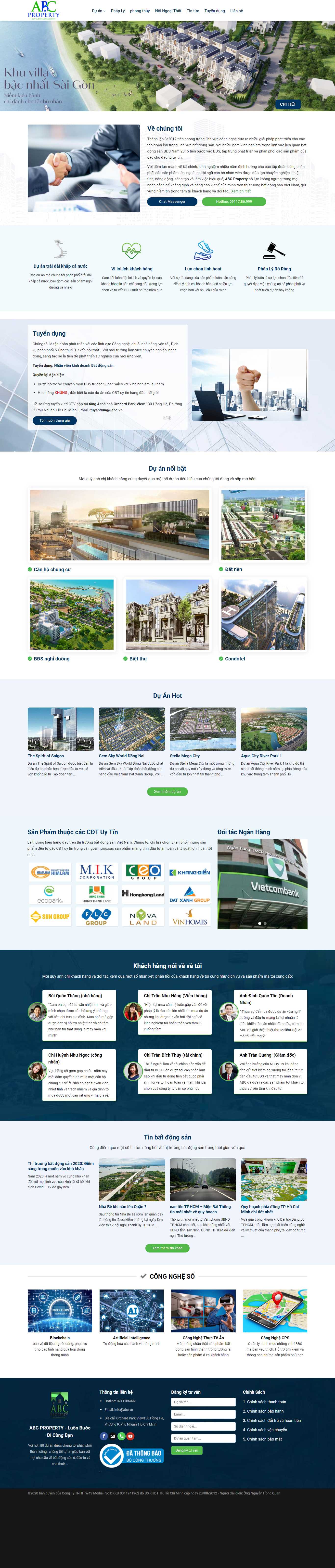Thiết kế Web vách ngăn cửa sở abc.vn