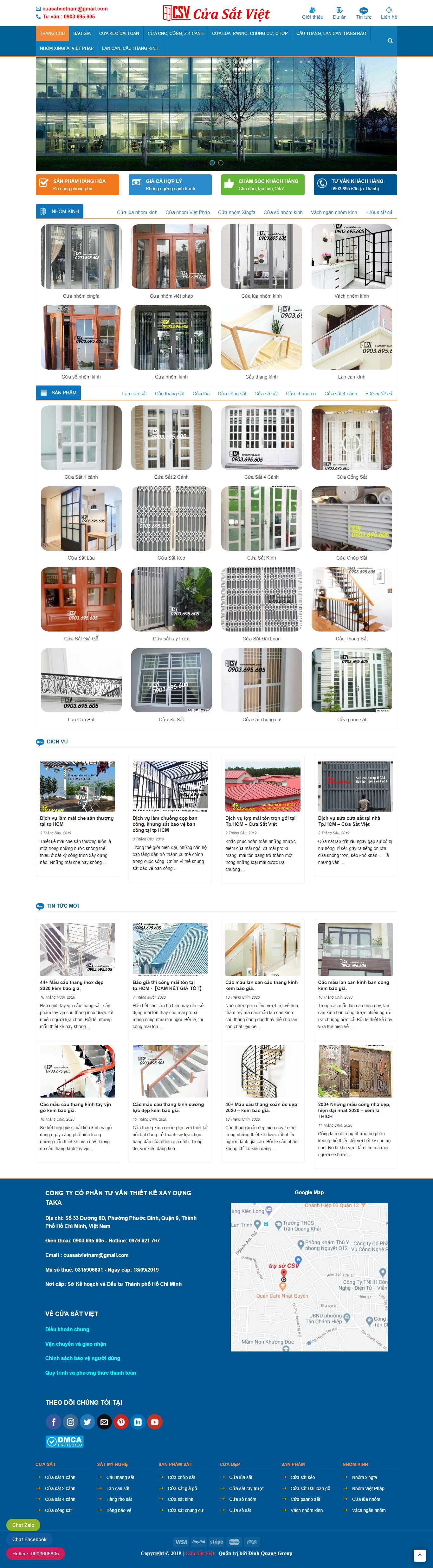 Thiết kế Web vách ngăn cửa sở cuasatviet.com