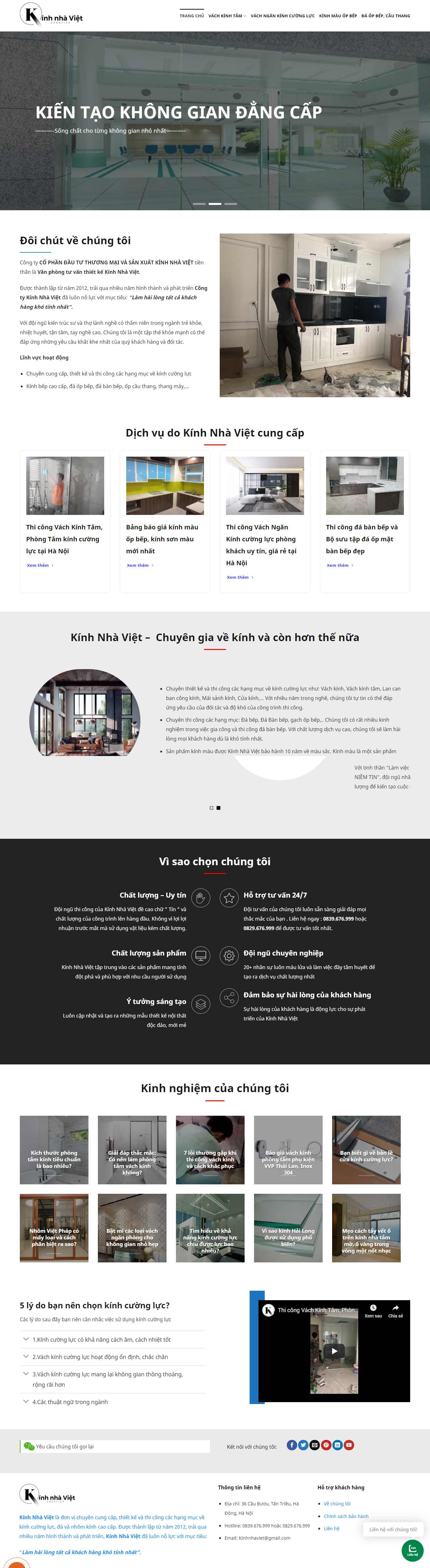 Thiết kế Web vách ngăn cửa sở kinhnhaviet.com