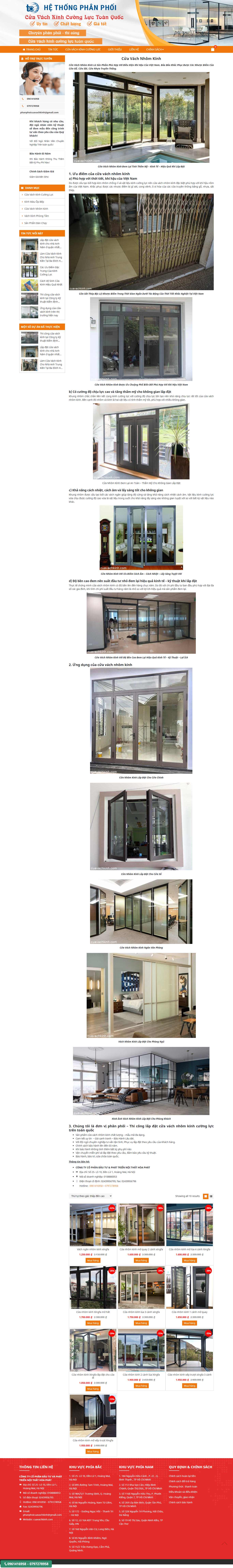 Thiết kế Web vách ngăn cửa sở cuavachkinh.com