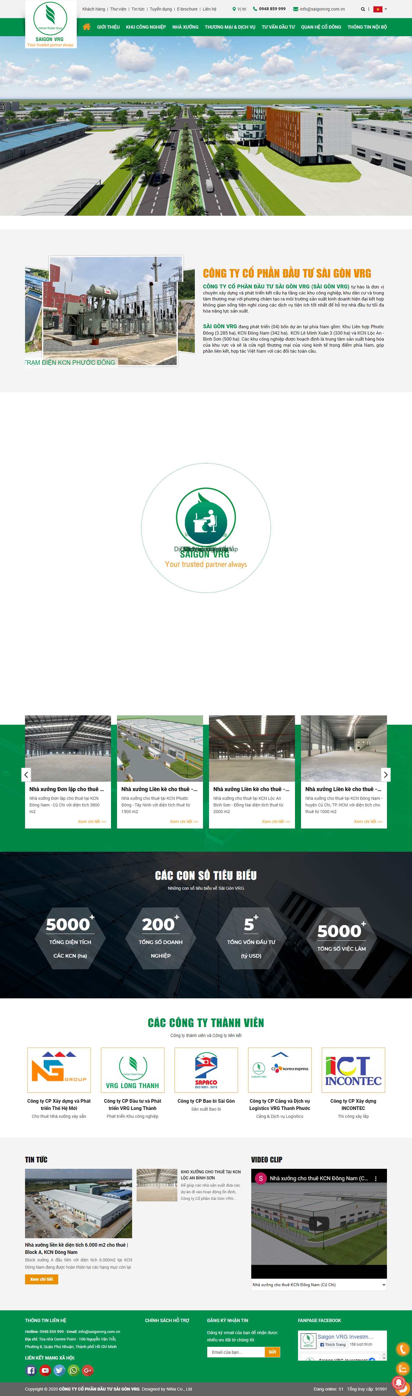 Thiết kế Web thuê nhà xưởng saigonvrg.com.vn