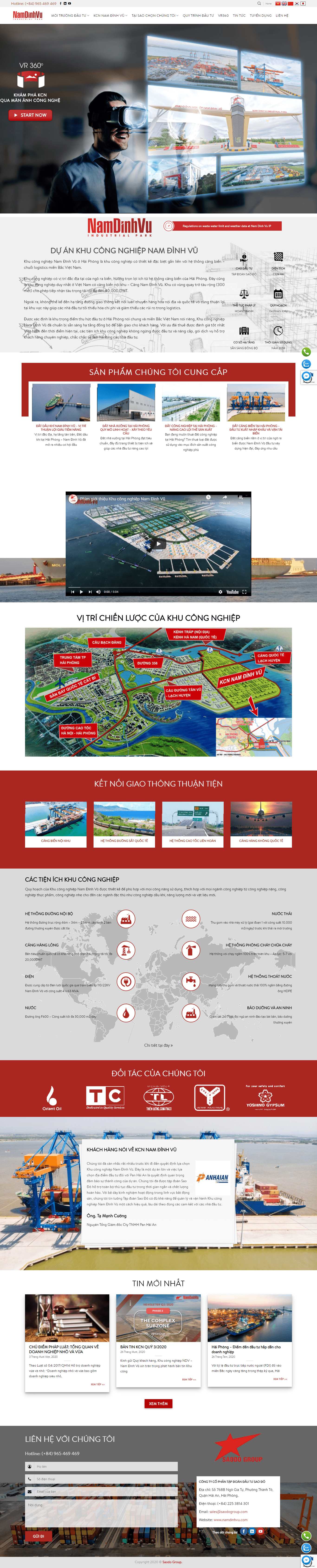 Thiết kế Web thuê nhà xưởng namdinhvu.com