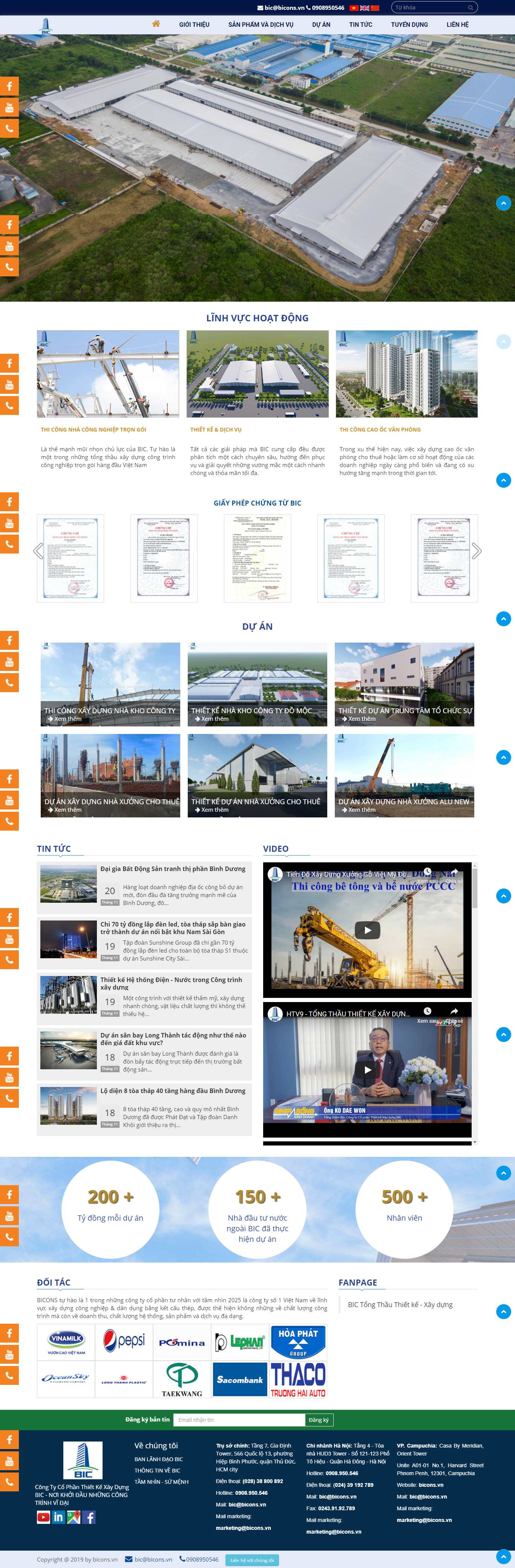 Thiết kế Web thuê nhà xưởng bicons.vn