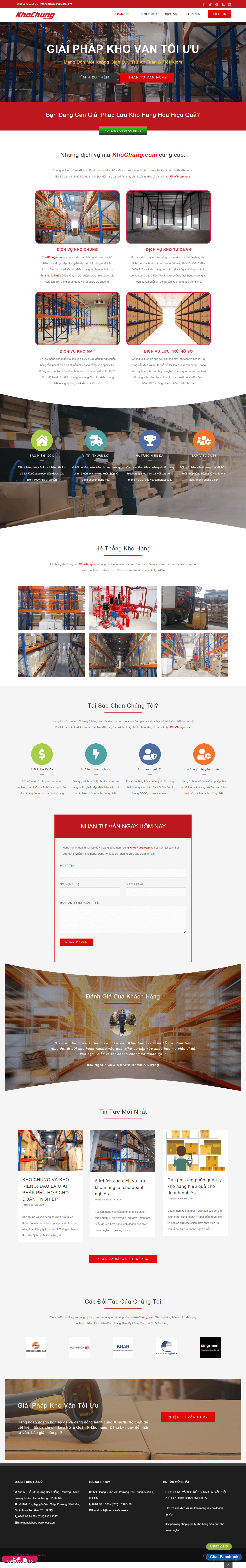 Thiết kế Web thuê nhà xưởng khochung.com
