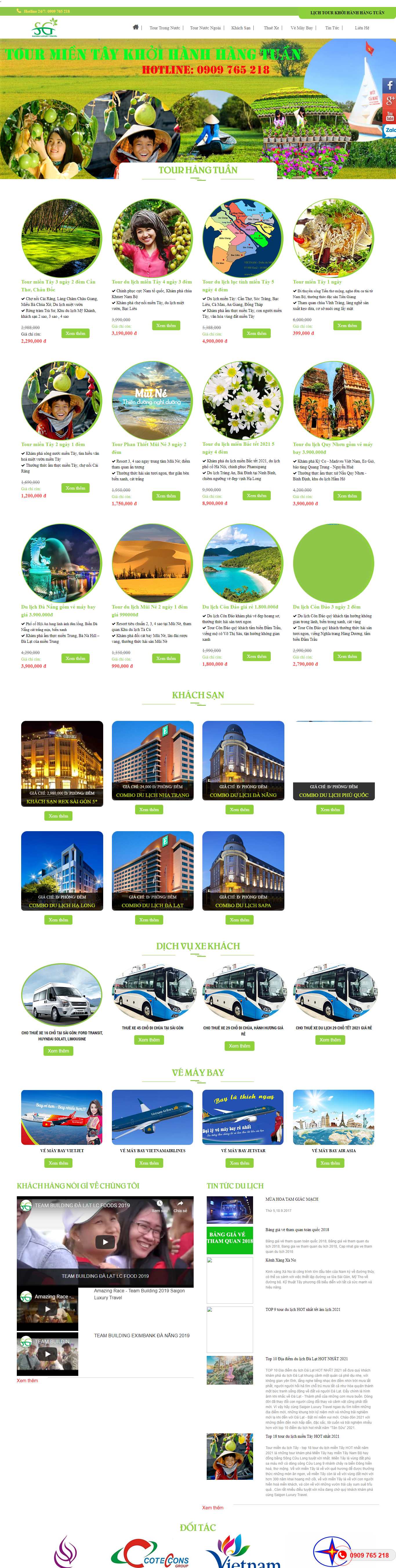 Thiết kế Web thuê xe du lịch saigonluxurytravel.vn